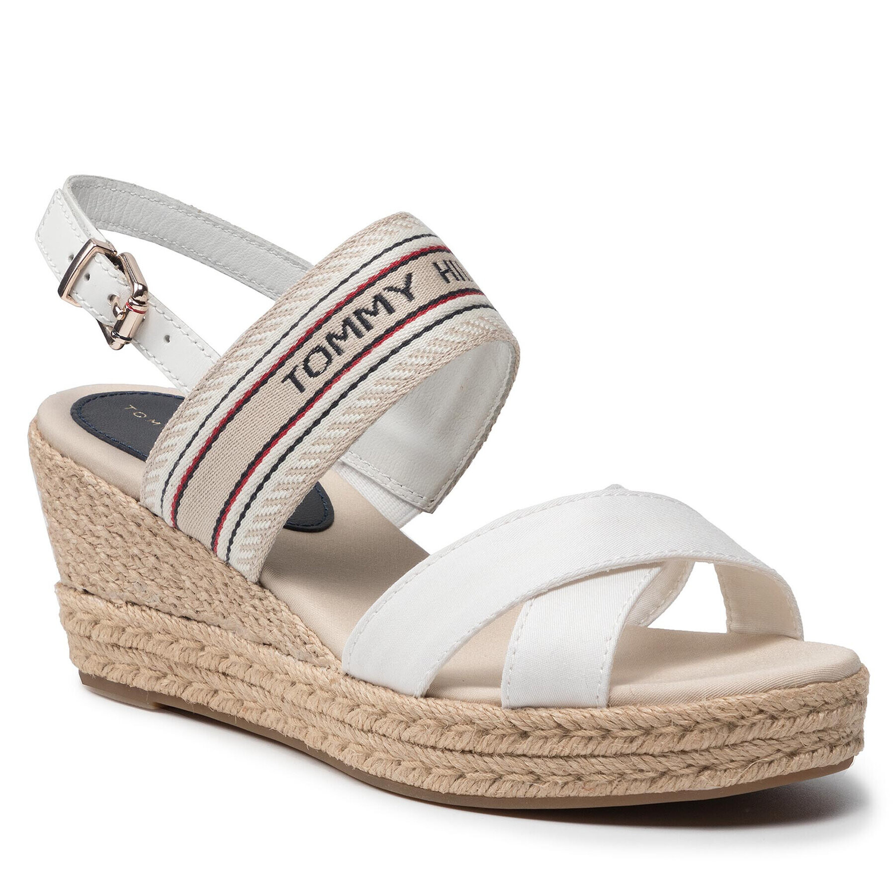 Tommy Hilfiger Espadrilles Th Artisandal Mid Wedge Sandal FW0FW05770 Fehér - Pepit.hu