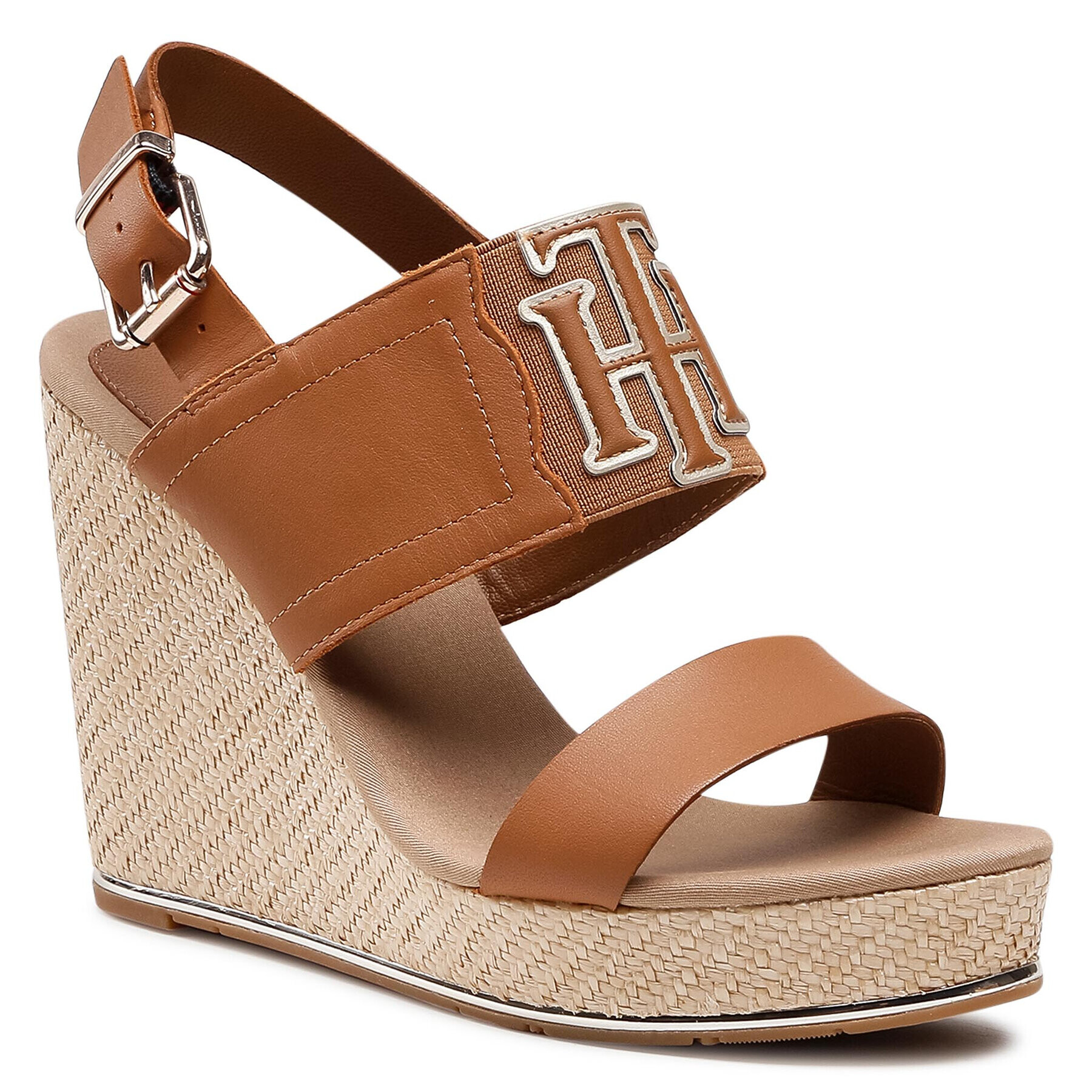 Tommy Hilfiger Espadrilles Th Elastic High Wedge Sandal FW0FW05599 Barna - Pepit.hu