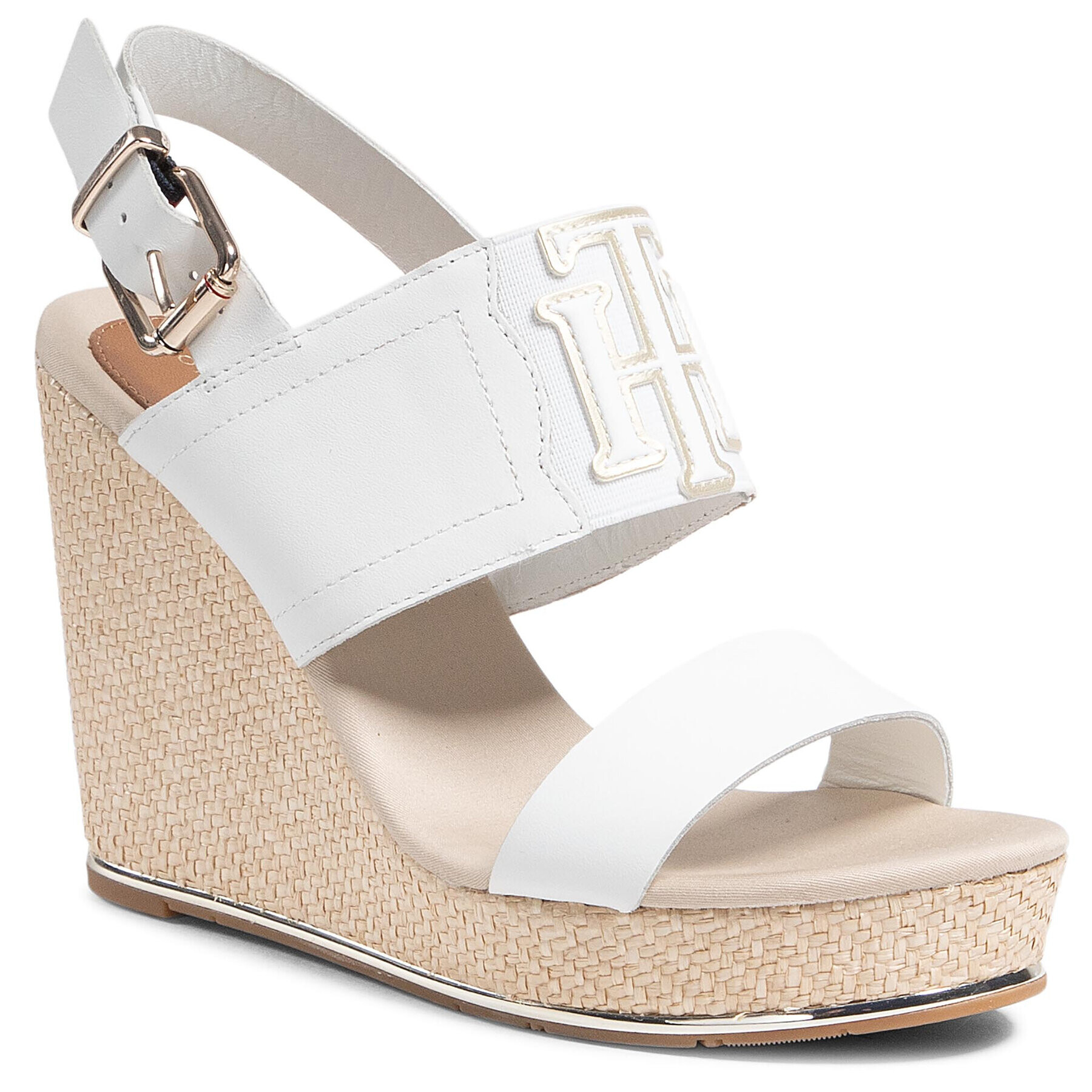 Tommy Hilfiger Espadrilles Th Elastic High Wedge Sandal FW0FW05599 Fehér - Pepit.hu