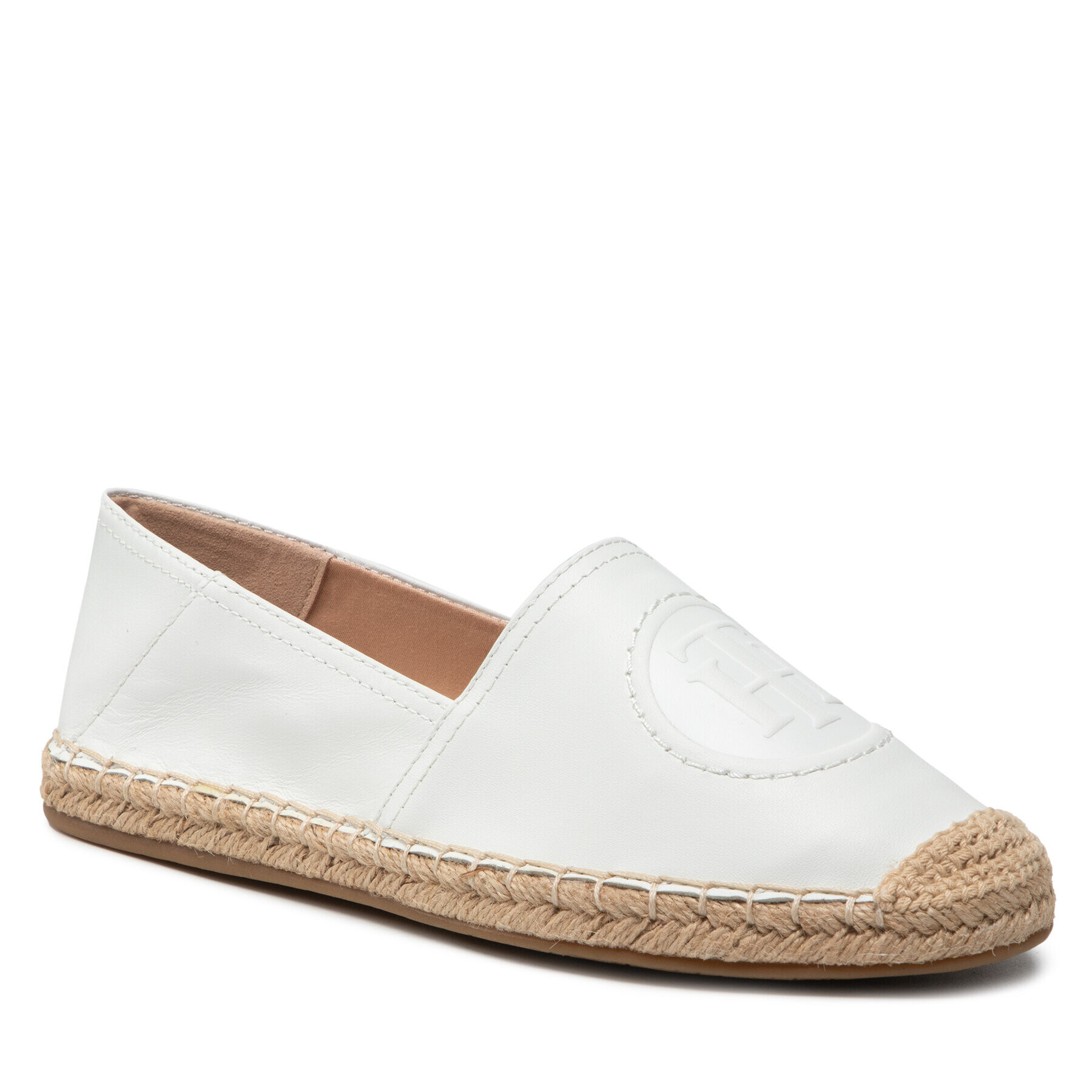 Tommy Hilfiger Espadrilles Th Logo Leather Espadrille FW0FW06168 Fehér - Pepit.hu