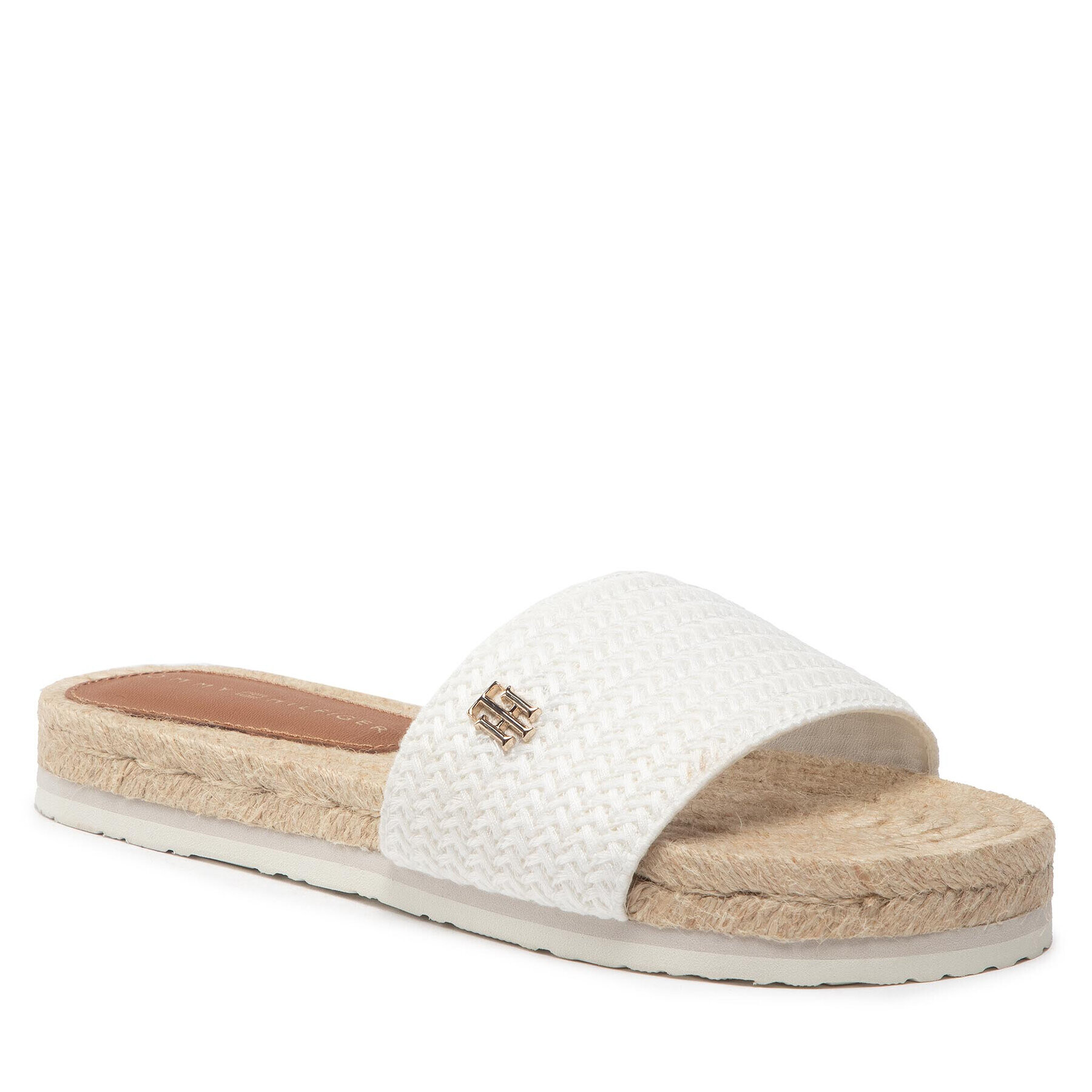 Tommy Hilfiger Espadrilles Th Textured Flat Sandal FW0FW06438 Fehér - Pepit.hu