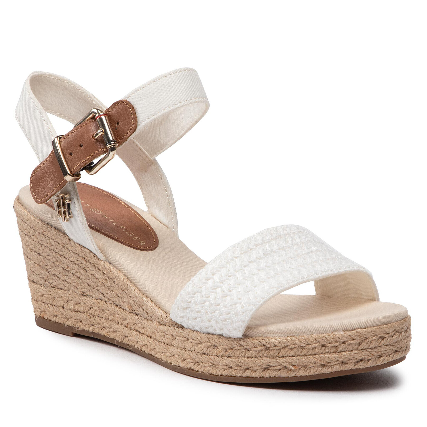 Tommy Hilfiger Espadrilles Th Textured Low Wedge Sandal FW0FW06555 Fehér - Pepit.hu