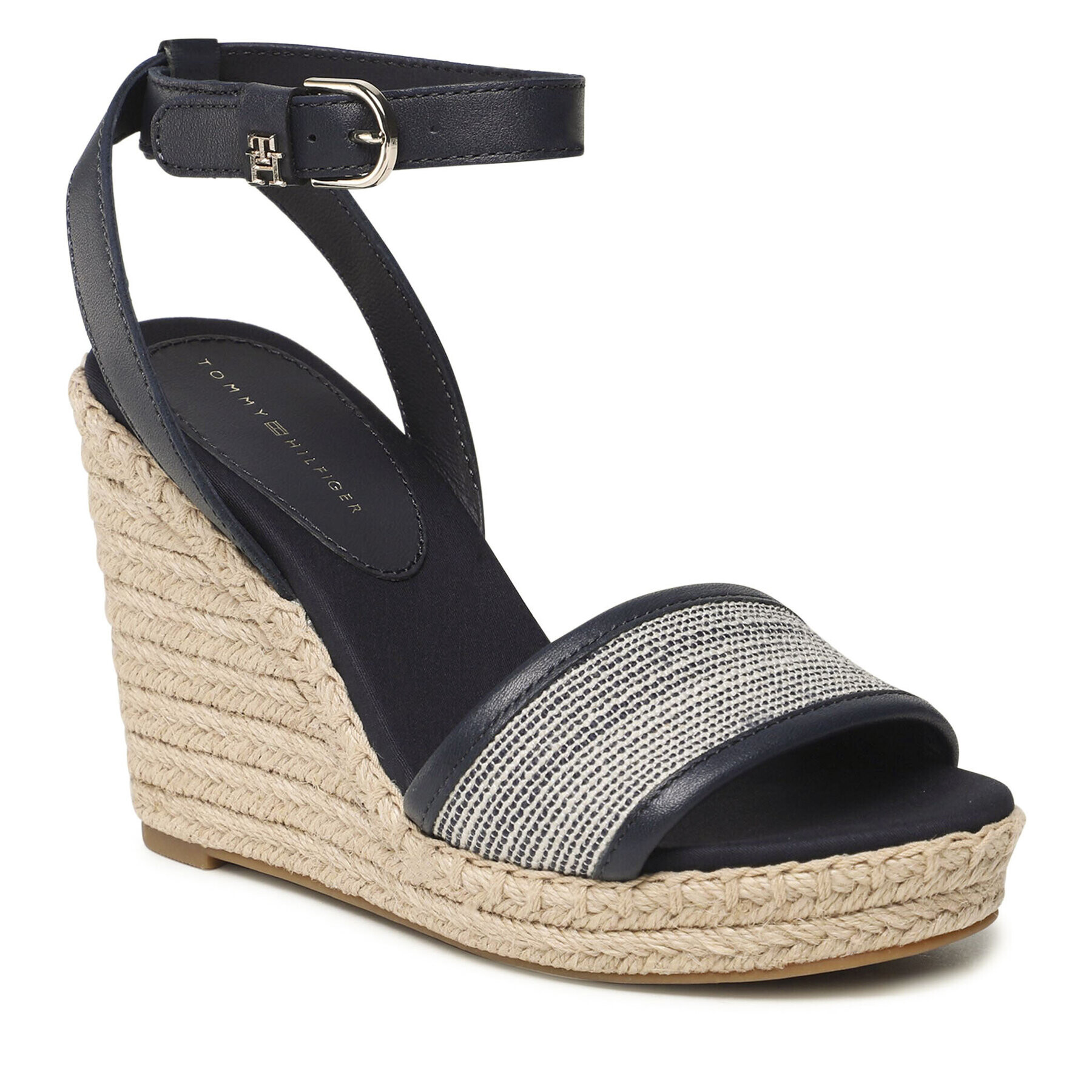 Tommy Hilfiger Espadrilles Th Woven High Wedge FW0FW07344 Sötétkék - Pepit.hu