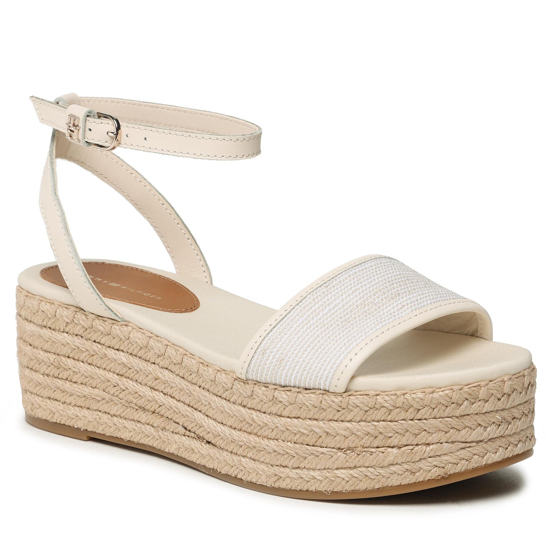 Tommy Hilfiger Espadrilles Th Woven Platform Sandal FW0FW07345 Bézs - Pepit.hu