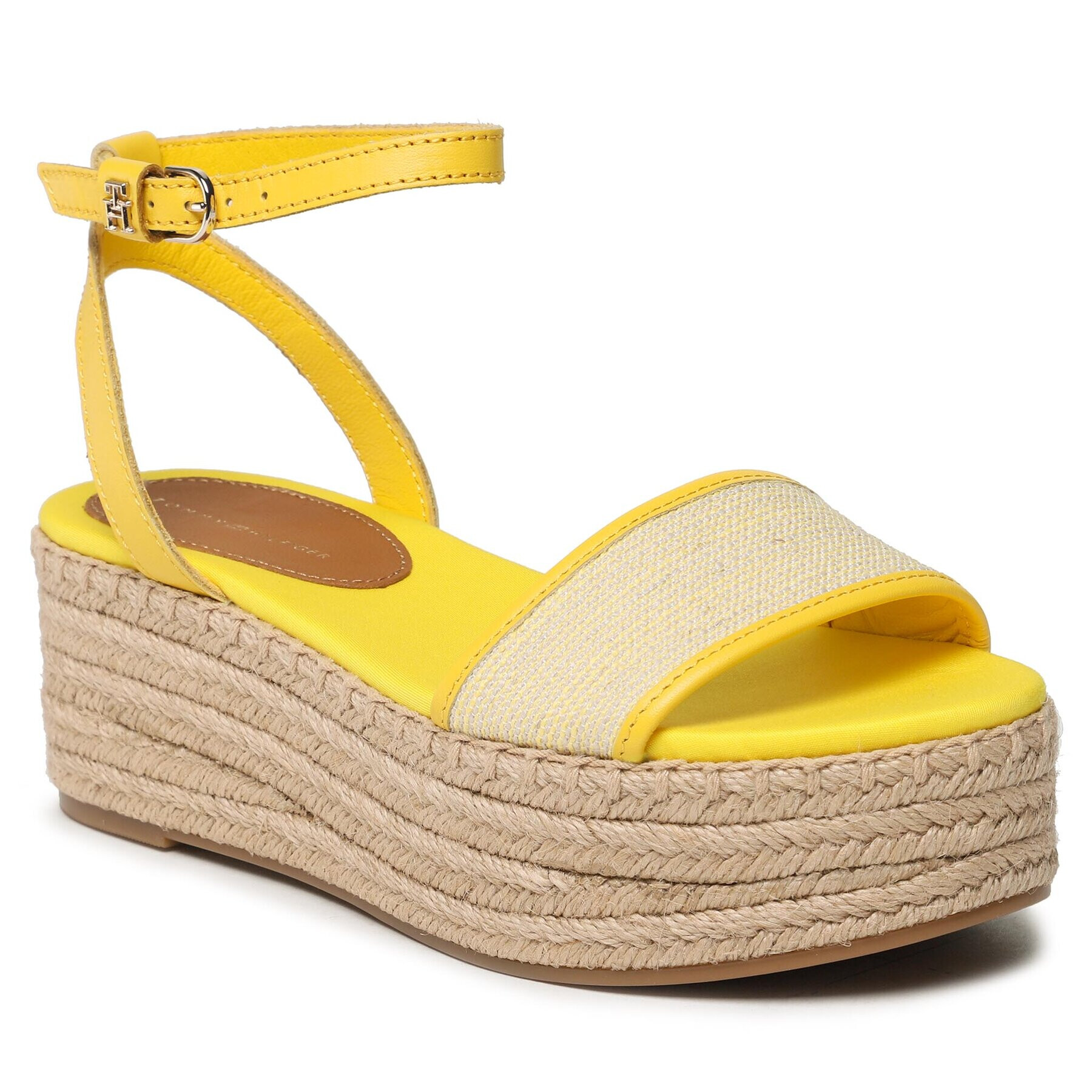 Tommy Hilfiger Espadrilles Th Woven Platform Sandal FW0FW07345 Sárga - Pepit.hu