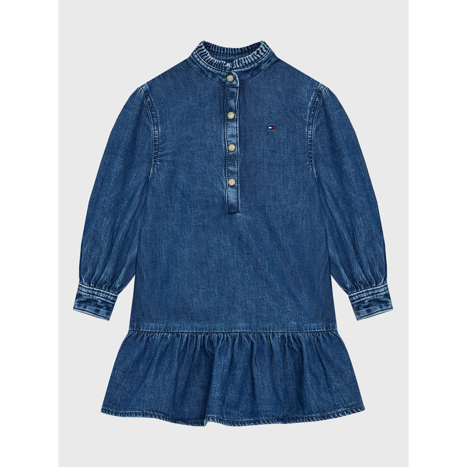 Tommy Hilfiger Farmer ruha Denim Frill Collar KG0KG07026 D Kék Regular Fit - Pepit.hu