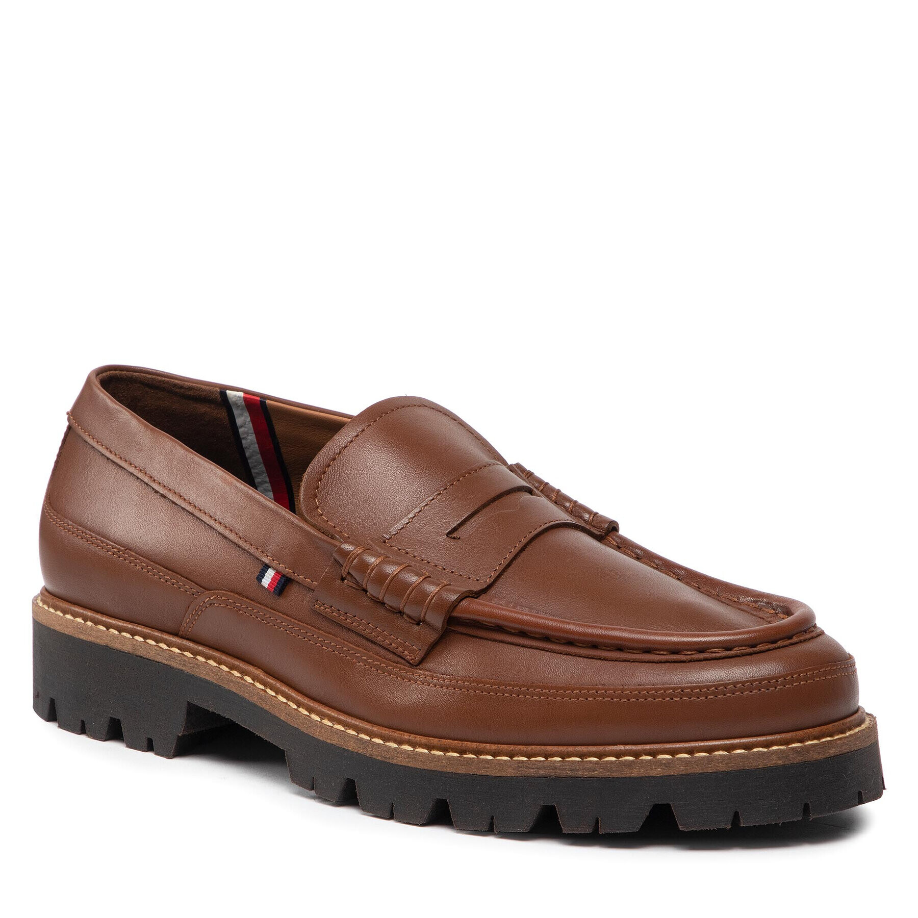 Tommy Hilfiger Félcipő Fashion Leather Loafer FM0FM04107 Barna - Pepit.hu