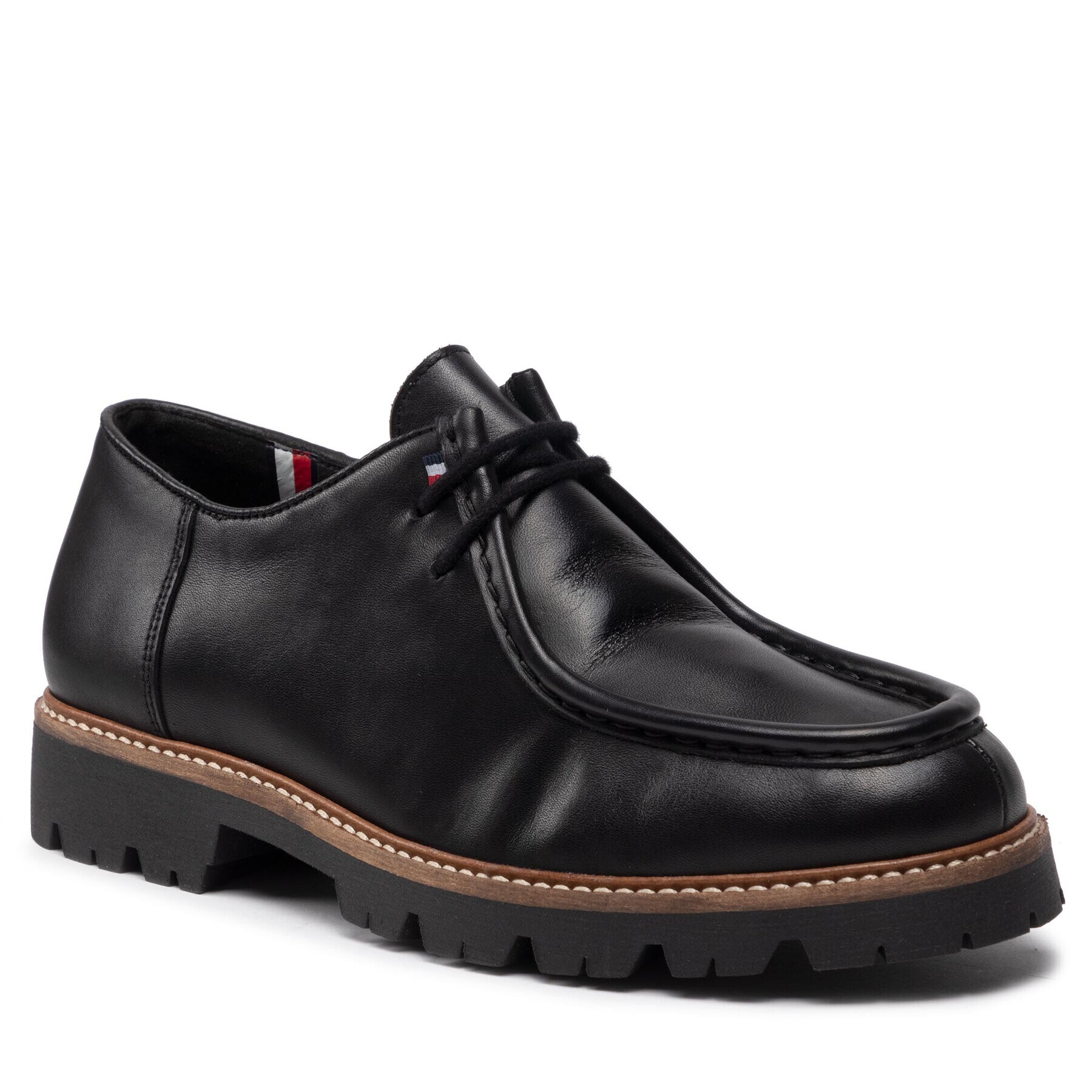 Tommy Hilfiger Félcipő Fashion Lth Mocassin Lace Shoe FM0FM04148 Fekete - Pepit.hu