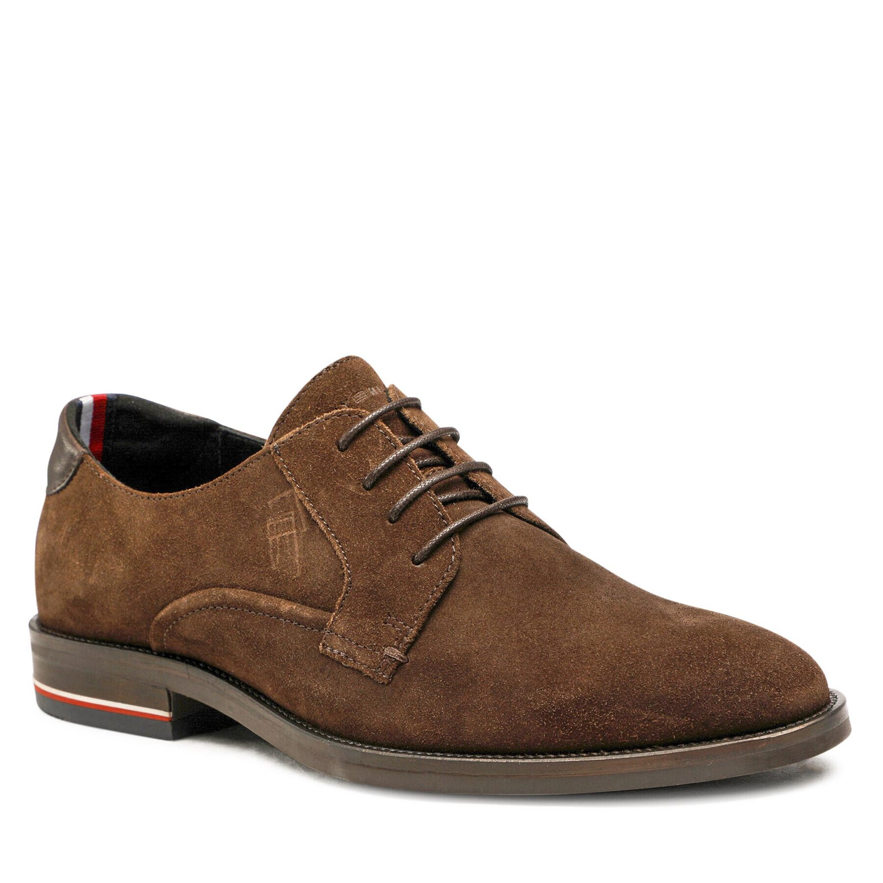 Tommy Hilfiger Félcipő Signature Hilfiger Suede Shoe FM0FM04215 Barna - Pepit.hu