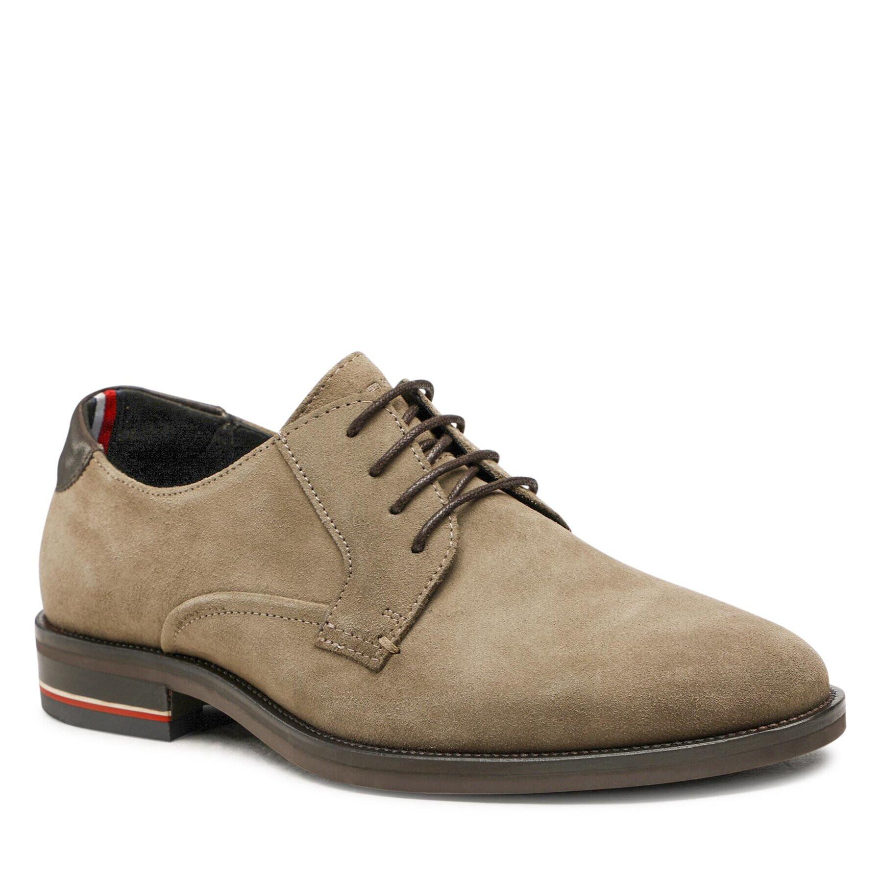 Tommy Hilfiger Félcipő Signature Hilfiger Suede Shoe FM0FM04215 Khaki - Pepit.hu