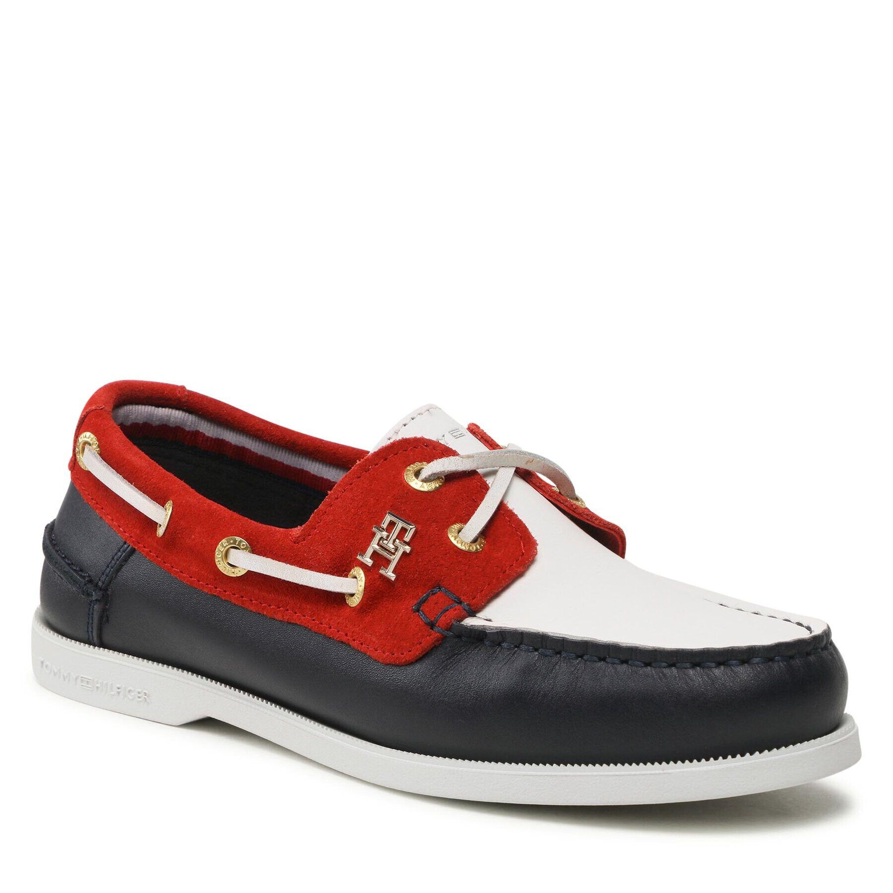 Tommy Hilfiger Félcipő Th Boat Shoe Rwb FW0FW07169 Sötétkék - Pepit.hu