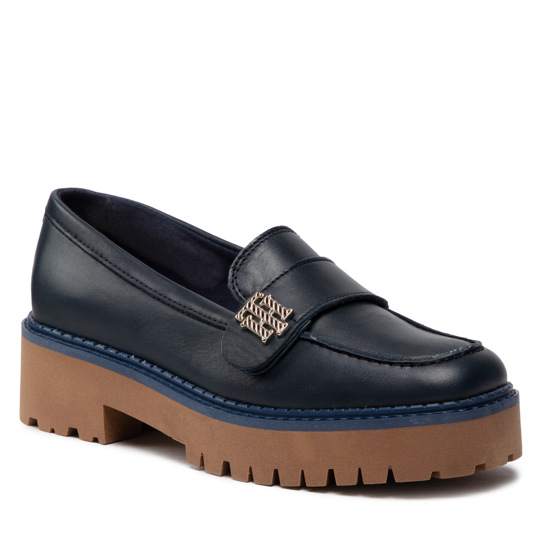 Tommy Hilfiger Félcipő Th Hardware Chunky Loafer FW0FW06675 Sötétkék - Pepit.hu