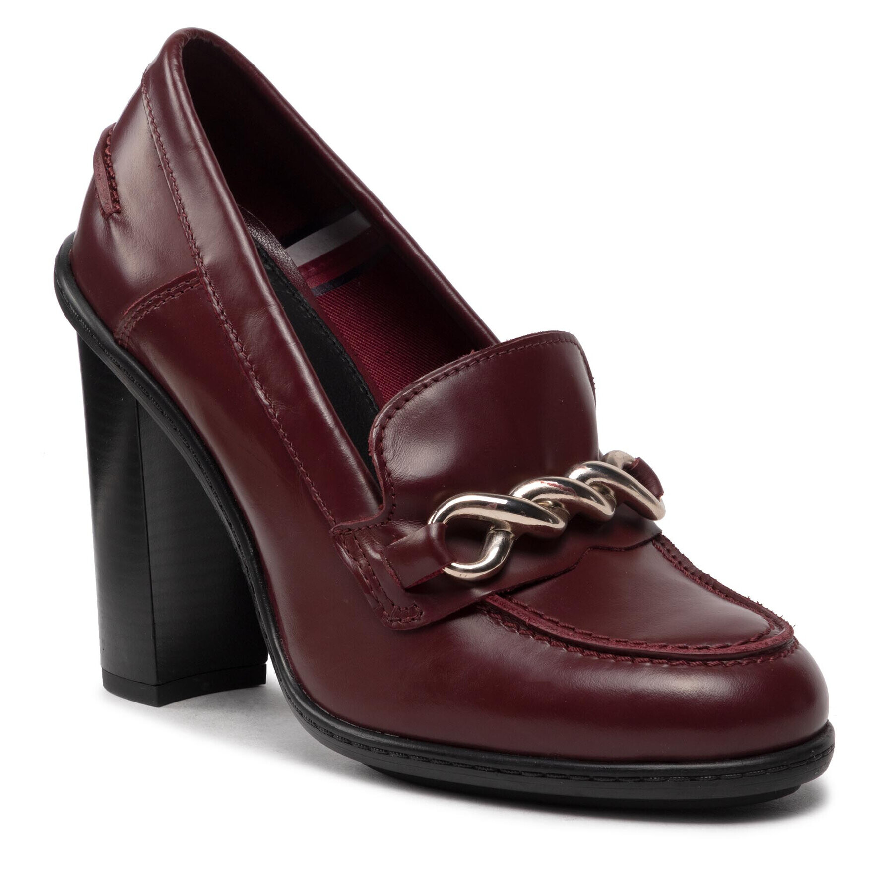 Tommy Hilfiger Félcipő Twist High Heel Loafer FW0FW06692 Bordó - Pepit.hu