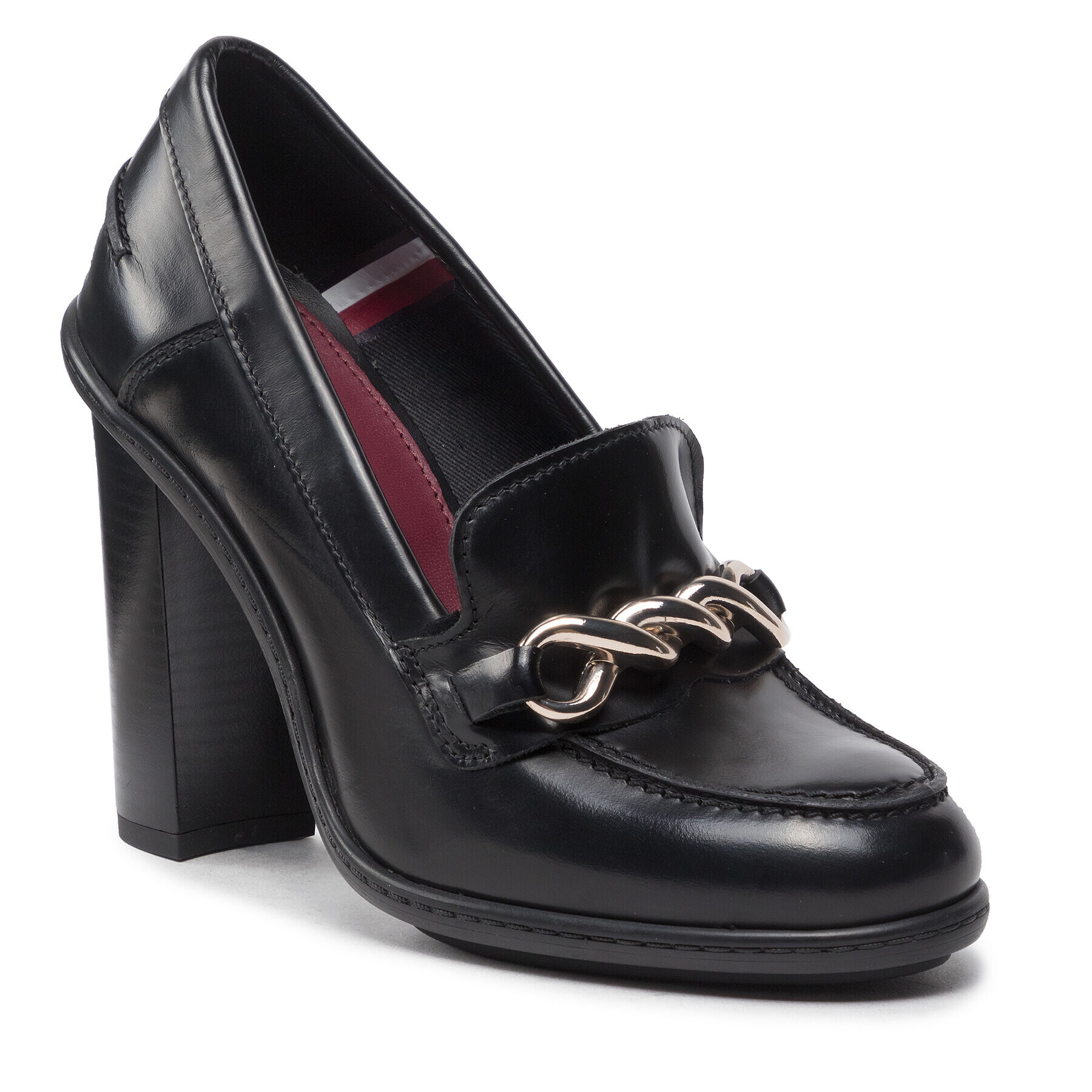 Tommy Hilfiger Félcipő Twist High Heel Loafer FW0FW06692 Fekete - Pepit.hu