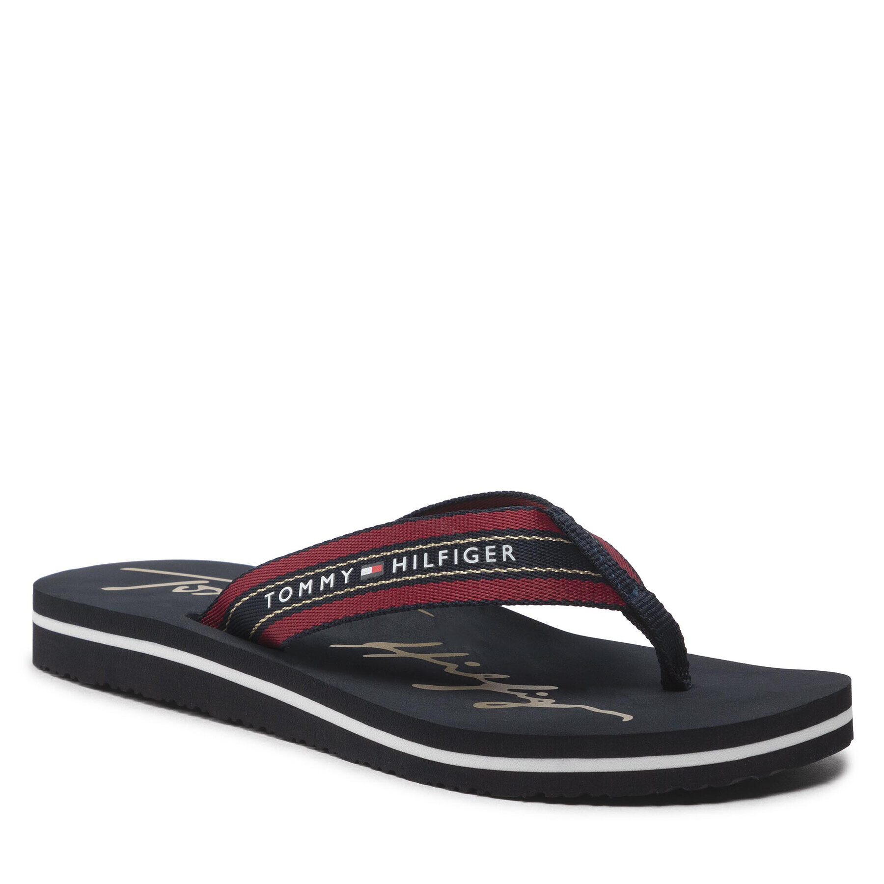 Tommy Hilfiger Flip-flops Gold Signature Beach Sandal FW0FW06709 Bordó - Pepit.hu