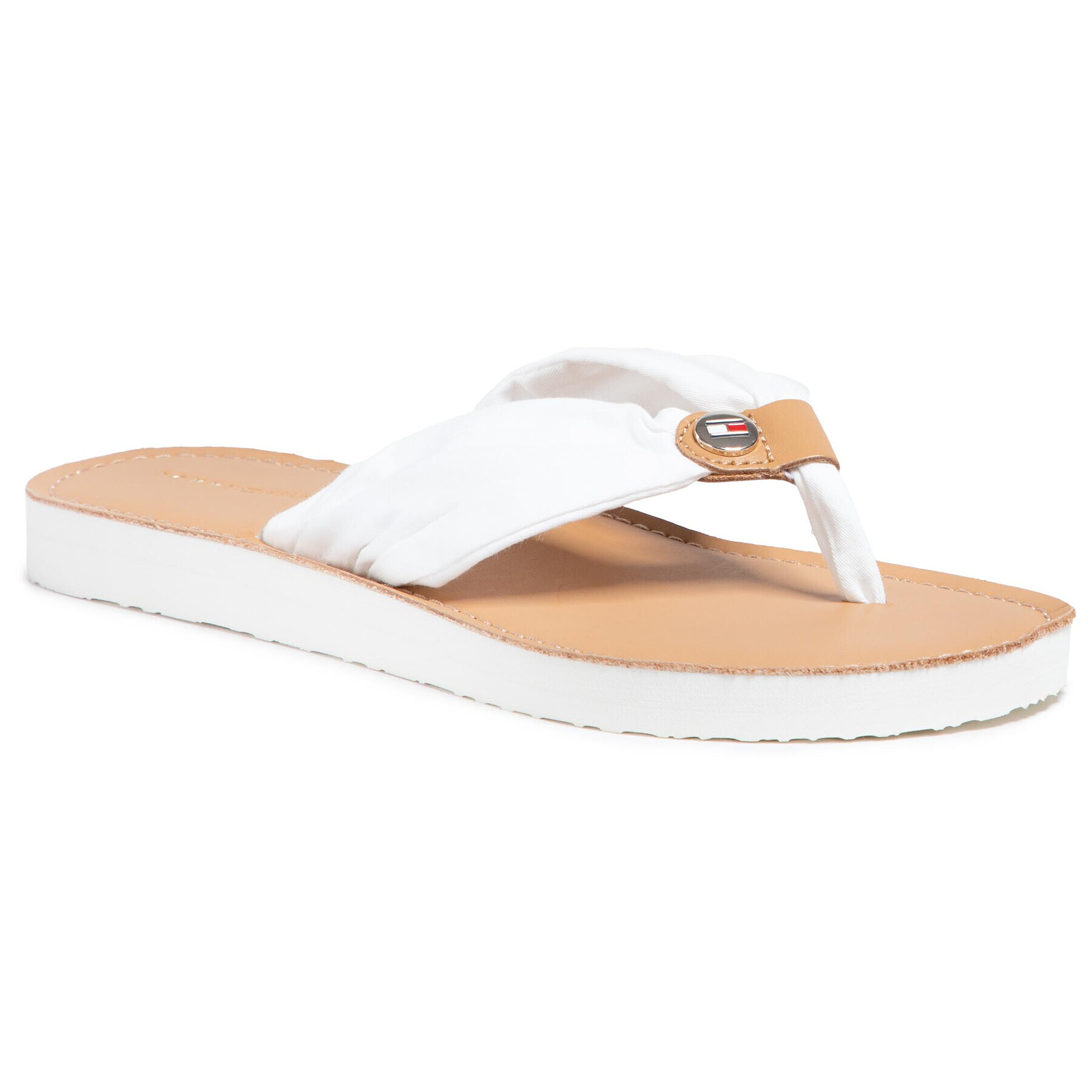 Tommy Hilfiger Flip-flops Leather Footbed Beach Sandal FW0FW05677 Fehér - Pepit.hu