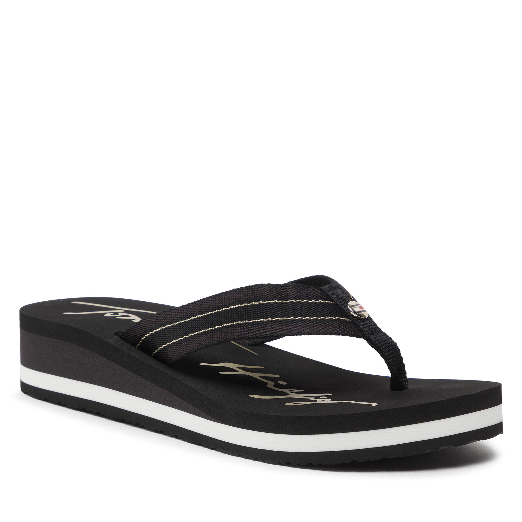 Tommy Hilfiger Flip-flops Mid Siganture Beach Sandal Wmn FW0FW06712 Fekete - Pepit.hu