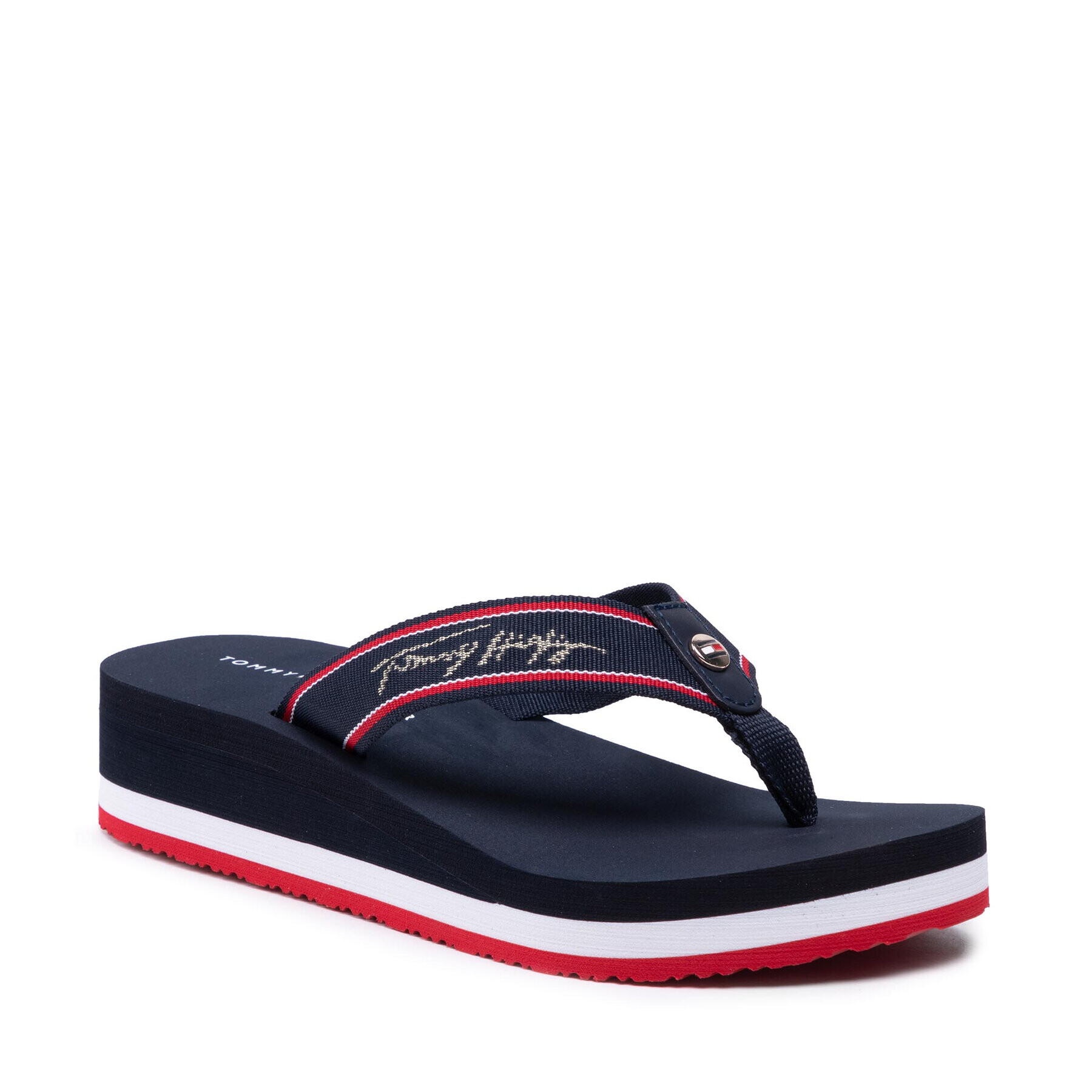 Tommy Hilfiger Flip-flops Mid Wedge Beach Sandal FW0FW05661 Sötétkék - Pepit.hu