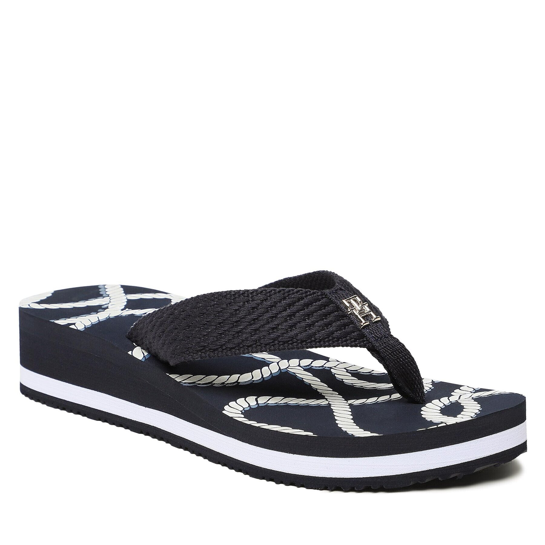 Tommy Hilfiger Flip-flops Rope M Wedge Sandal FW0FW07148 Sötétkék - Pepit.hu