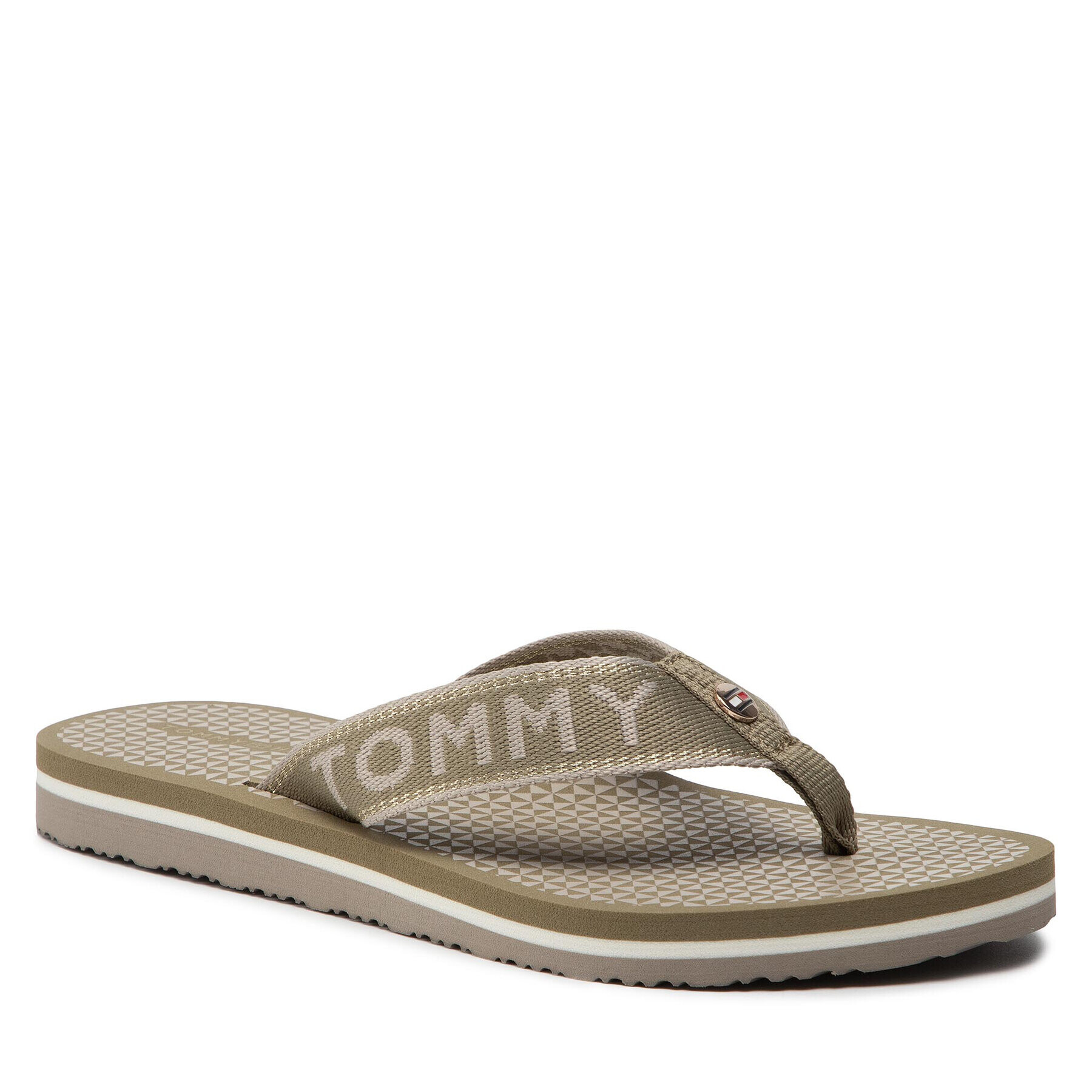 Tommy Hilfiger Flip-flops Shiny Webbing Beach Sandal FW0FW06419 Bézs - Pepit.hu