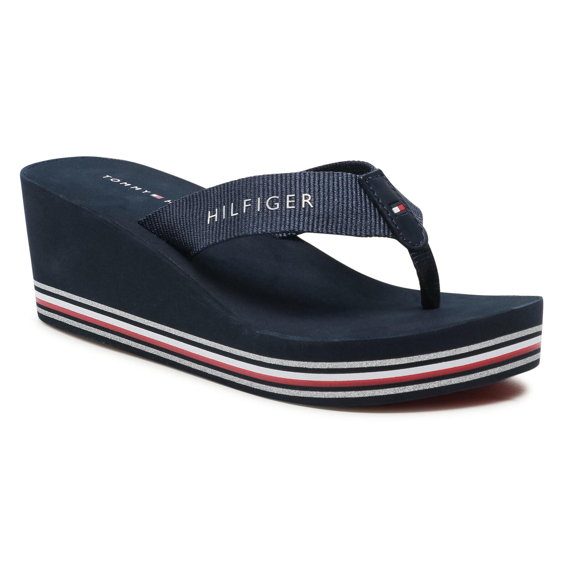 Tommy Hilfiger Flip-flops Stripes Wedge Beach Sandal FW0FW05655 Sötétkék - Pepit.hu