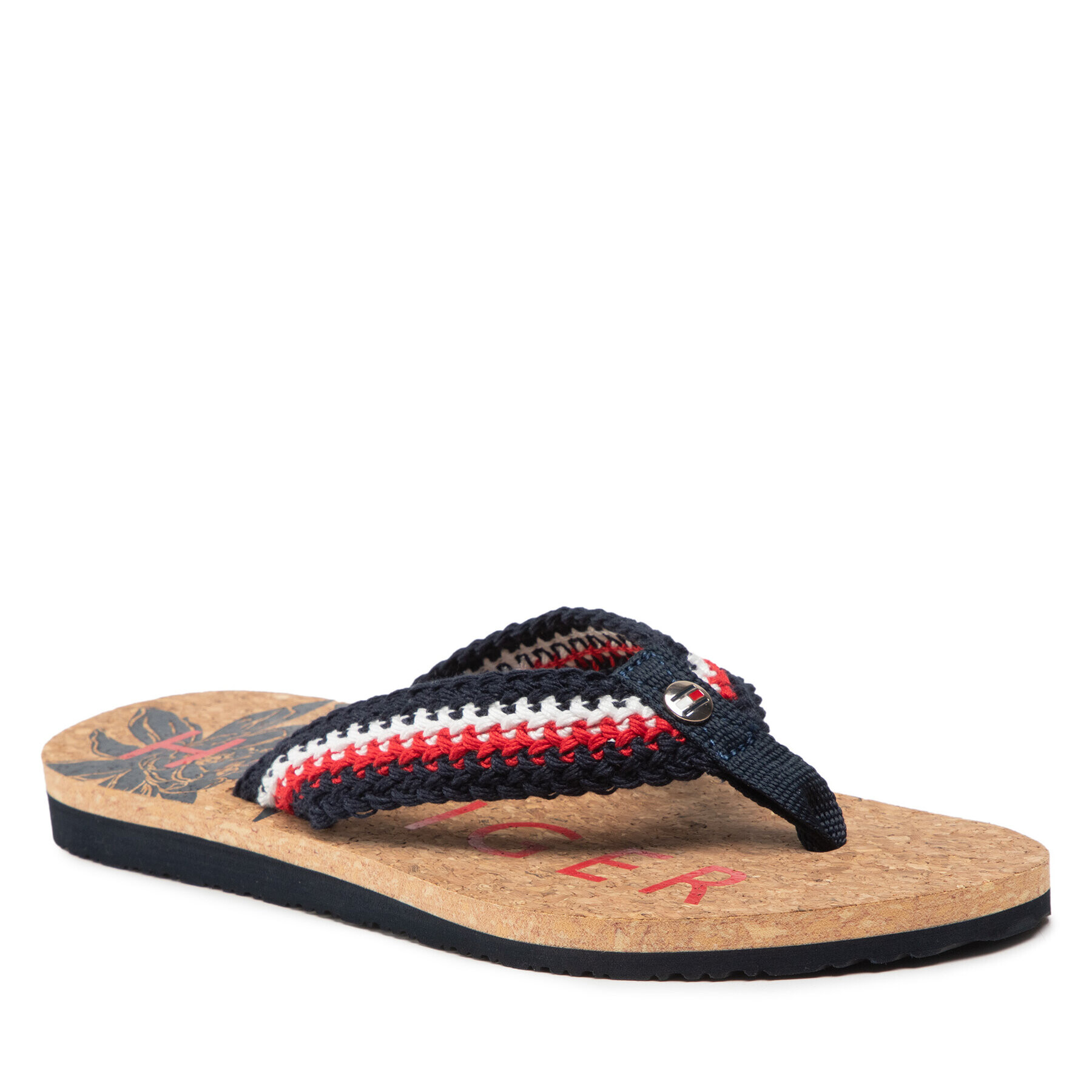 Tommy Hilfiger Flip-flops Th Cork Footbed Beach Sandal FW0FW06425 Sötétkék - Pepit.hu