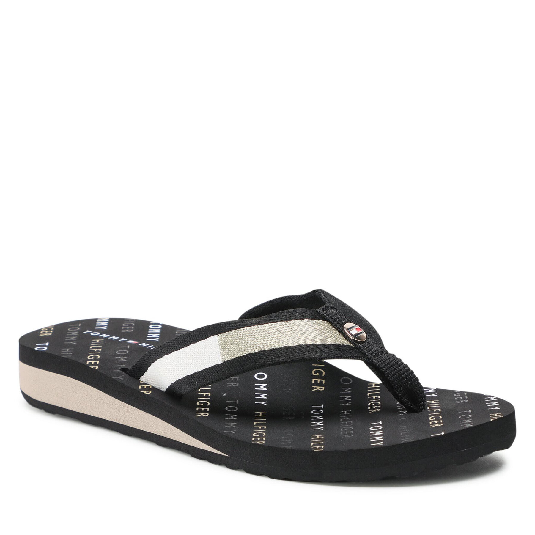 Tommy Hilfiger Flip-flops Th Flag Mid Wedge Beach Sandal FW0FW06149 Fekete - Pepit.hu