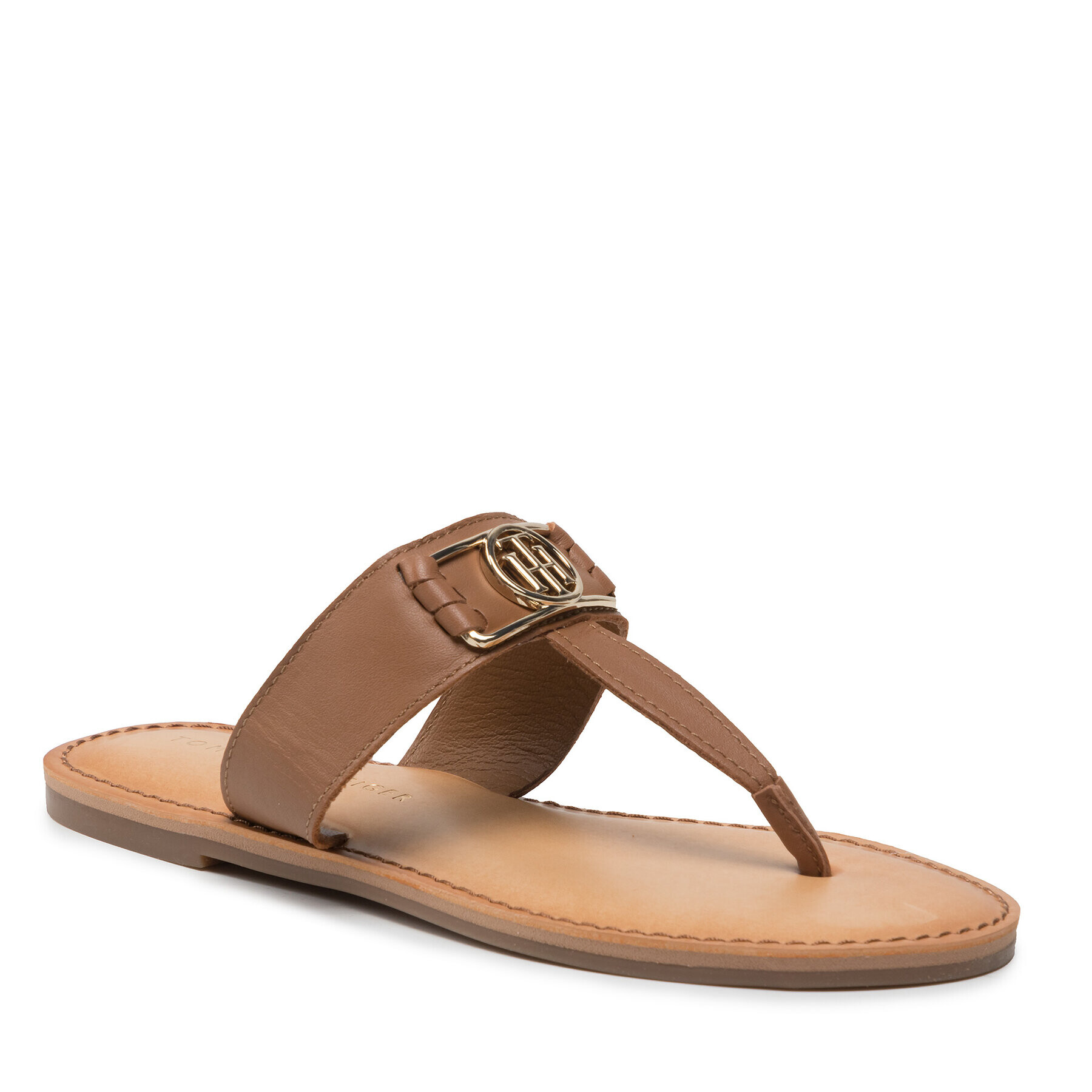 Tommy Hilfiger Flip-flops Th Hardware Flat Leather Mul FW0FW06235 Barna - Pepit.hu