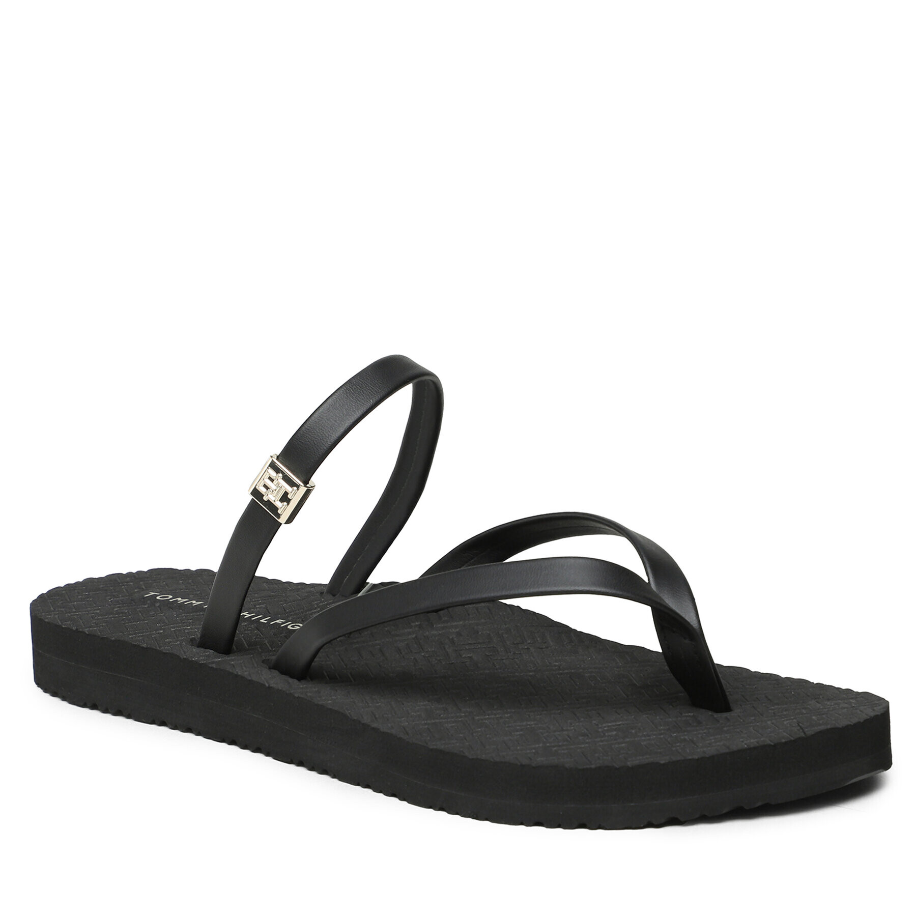 Tommy Hilfiger Flip-flops Th Monogram Strap Sandal FW0FW07146 Fekete - Pepit.hu