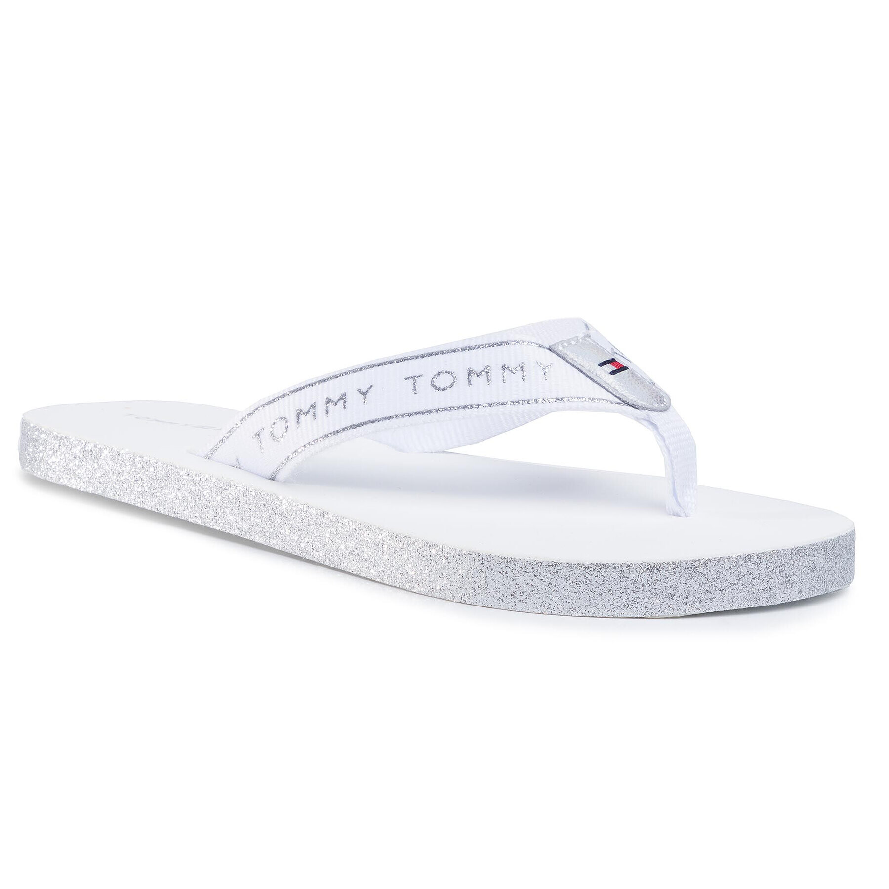 Tommy Hilfiger Flip-flops Tommy Glitter Flat Beach Sandal FW0FW04804 Fehér - Pepit.hu