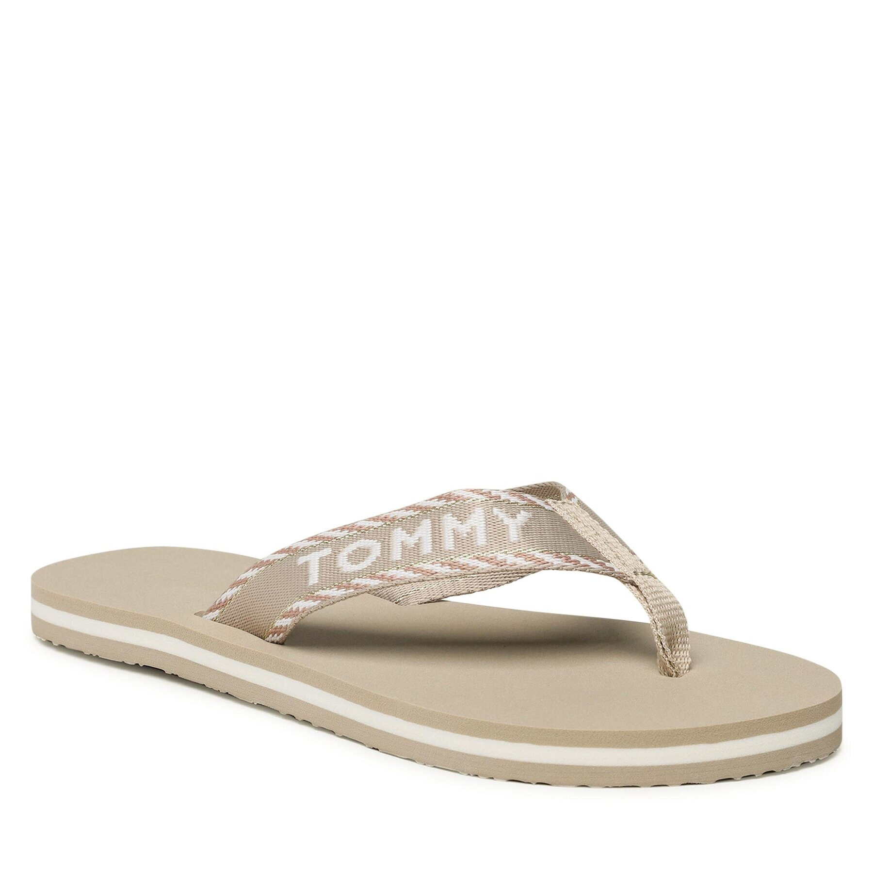 Tommy Hilfiger Flip-flops Webbing Sandal FW0FW07143 Bézs - Pepit.hu