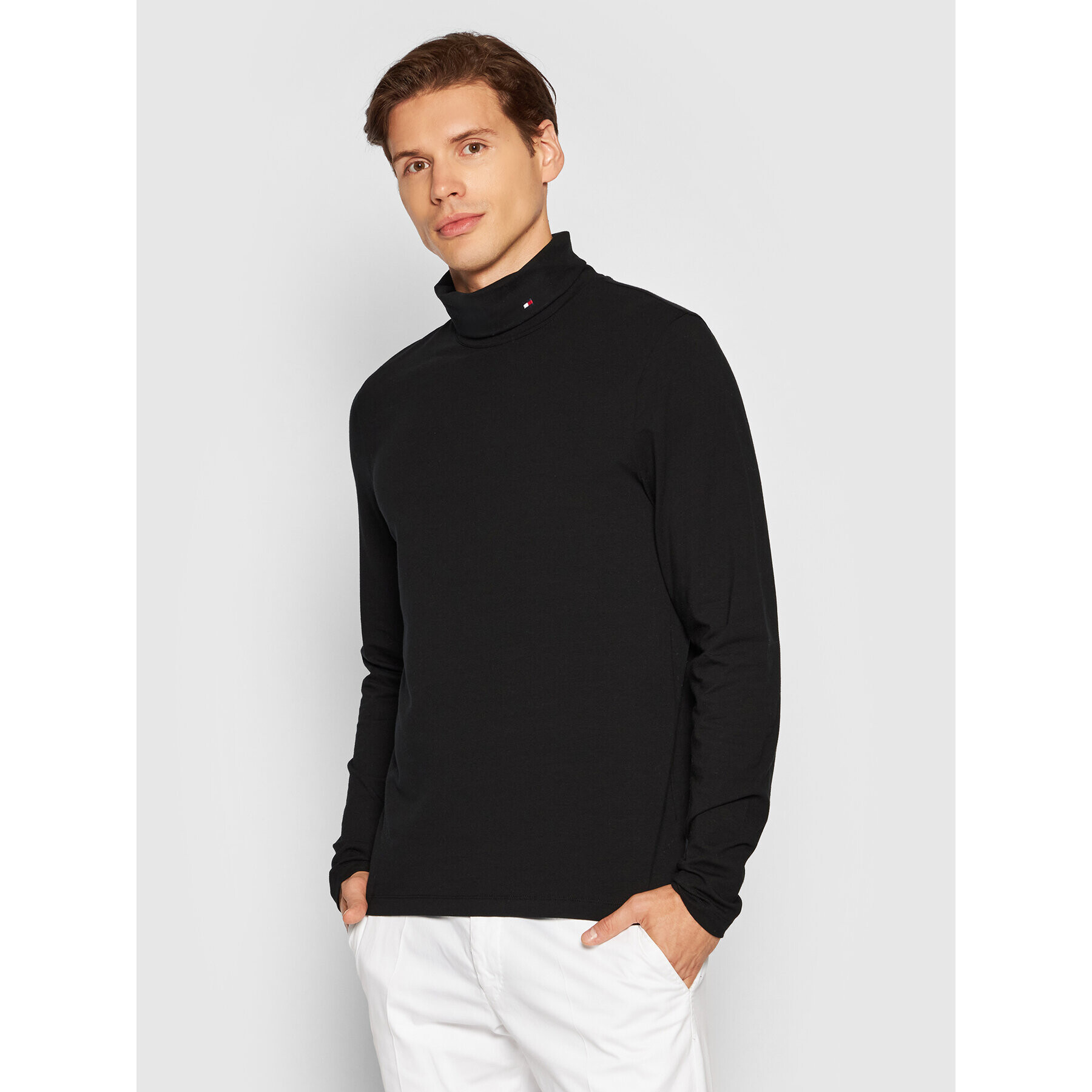 Tommy Hilfiger Garbó Roll Neck MW0MW21009 Fekete Regular Fit - Pepit.hu