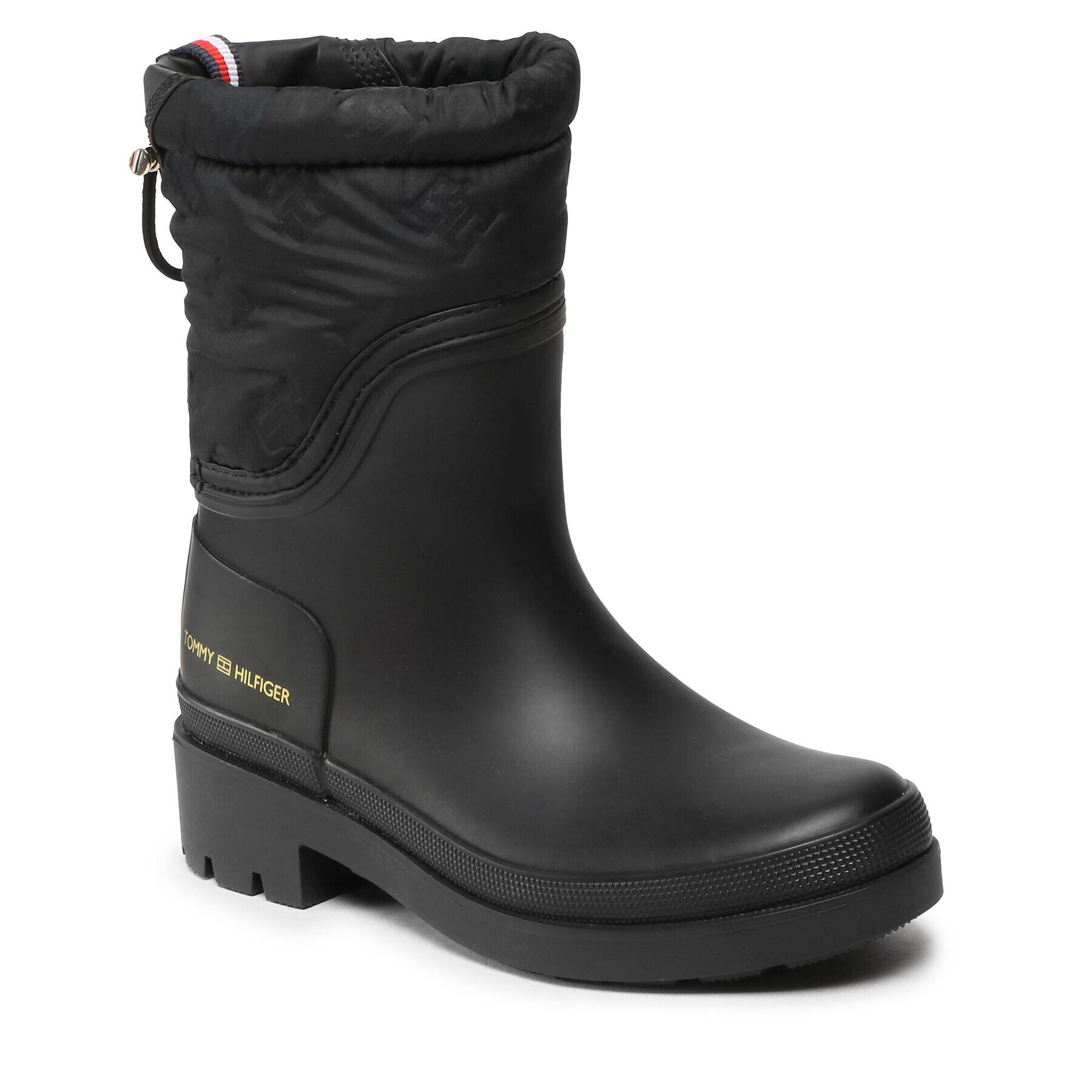 Tommy Hilfiger Gumicsizma Ankle Rainboot With Monogram FW0FW06848 Fekete - Pepit.hu