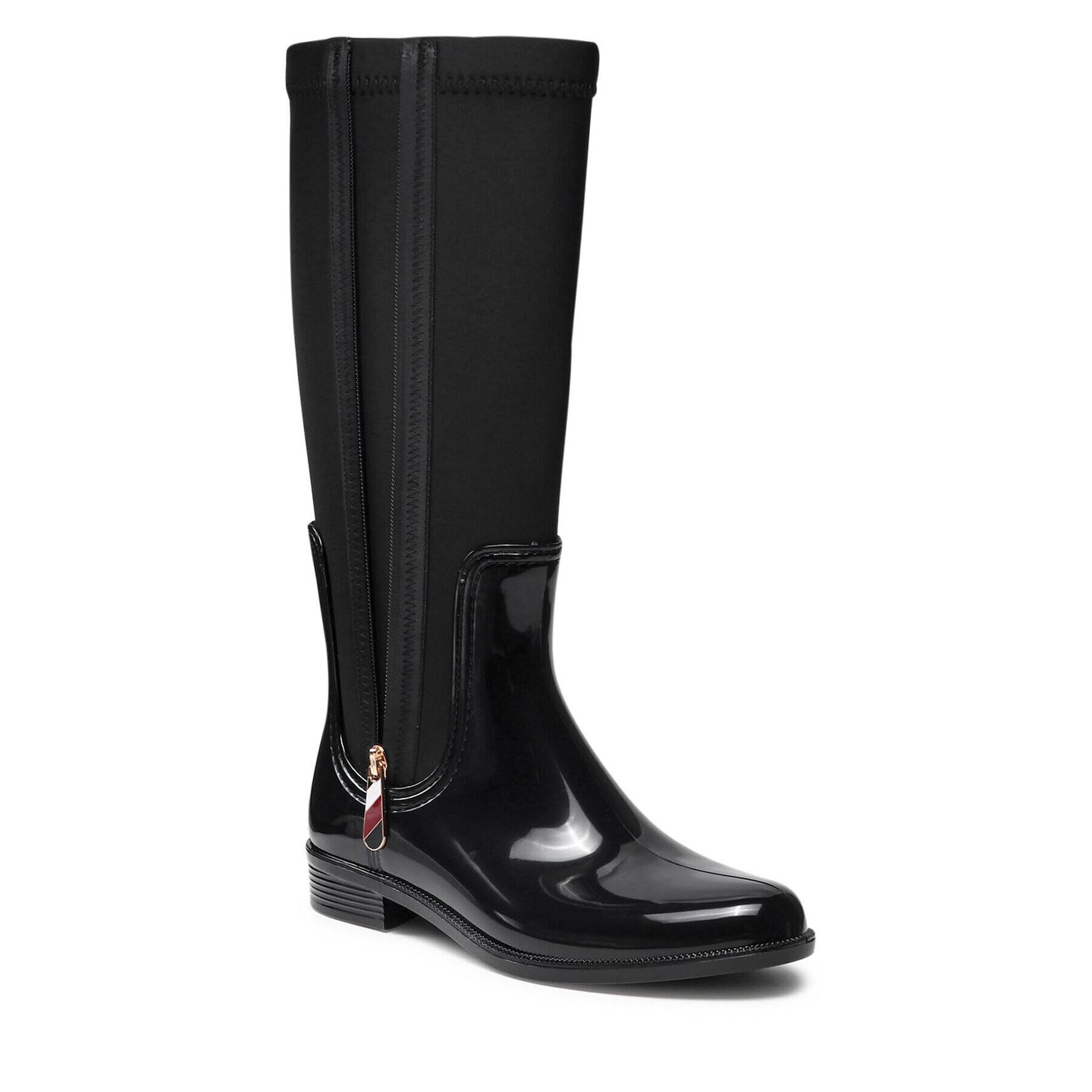 Tommy Hilfiger Gumicsizma Corporate Zipper Long Rainboot FW0FW05964 Fekete - Pepit.hu