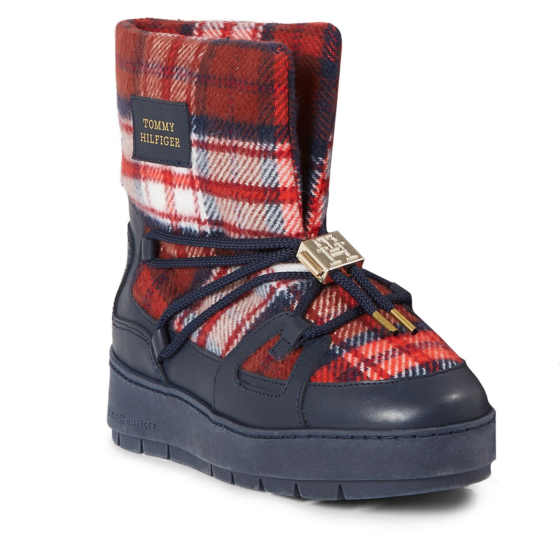 Tommy Hilfiger Hótaposó Tartan Snowboot FW0FW07612 Kék - Pepit.hu