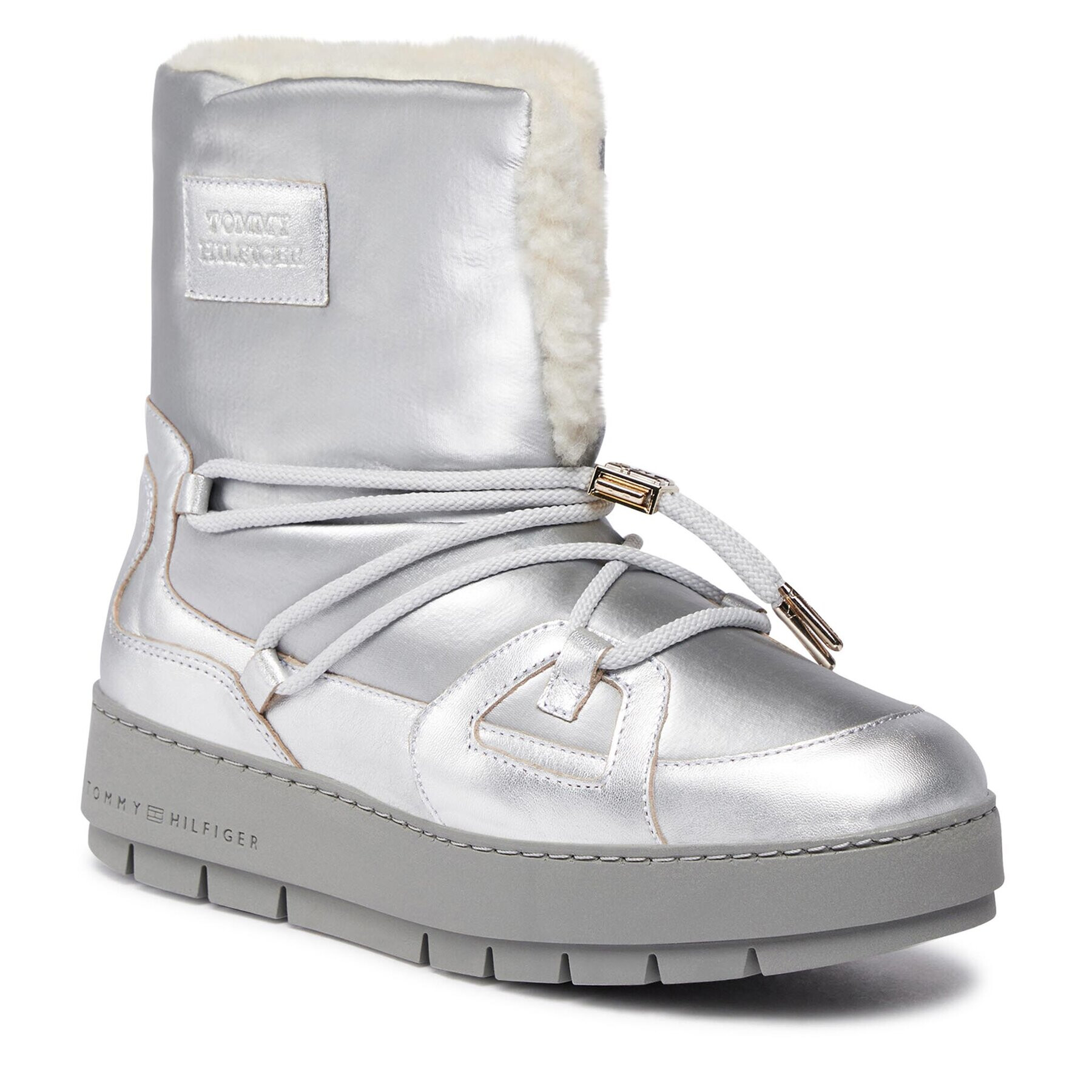 Tommy Hilfiger Hótaposó Tommy Essential Silver Snowboot FW0FW07506 Szürke - Pepit.hu