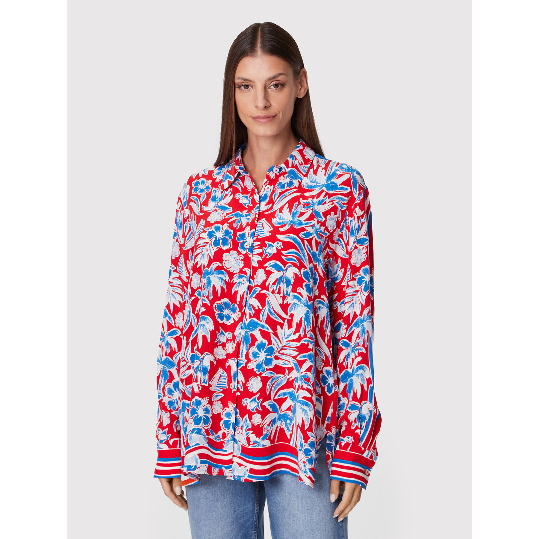 Tommy Hilfiger Ing Fleur WW0WW33483 Piros Relaxed Fit - Pepit.hu