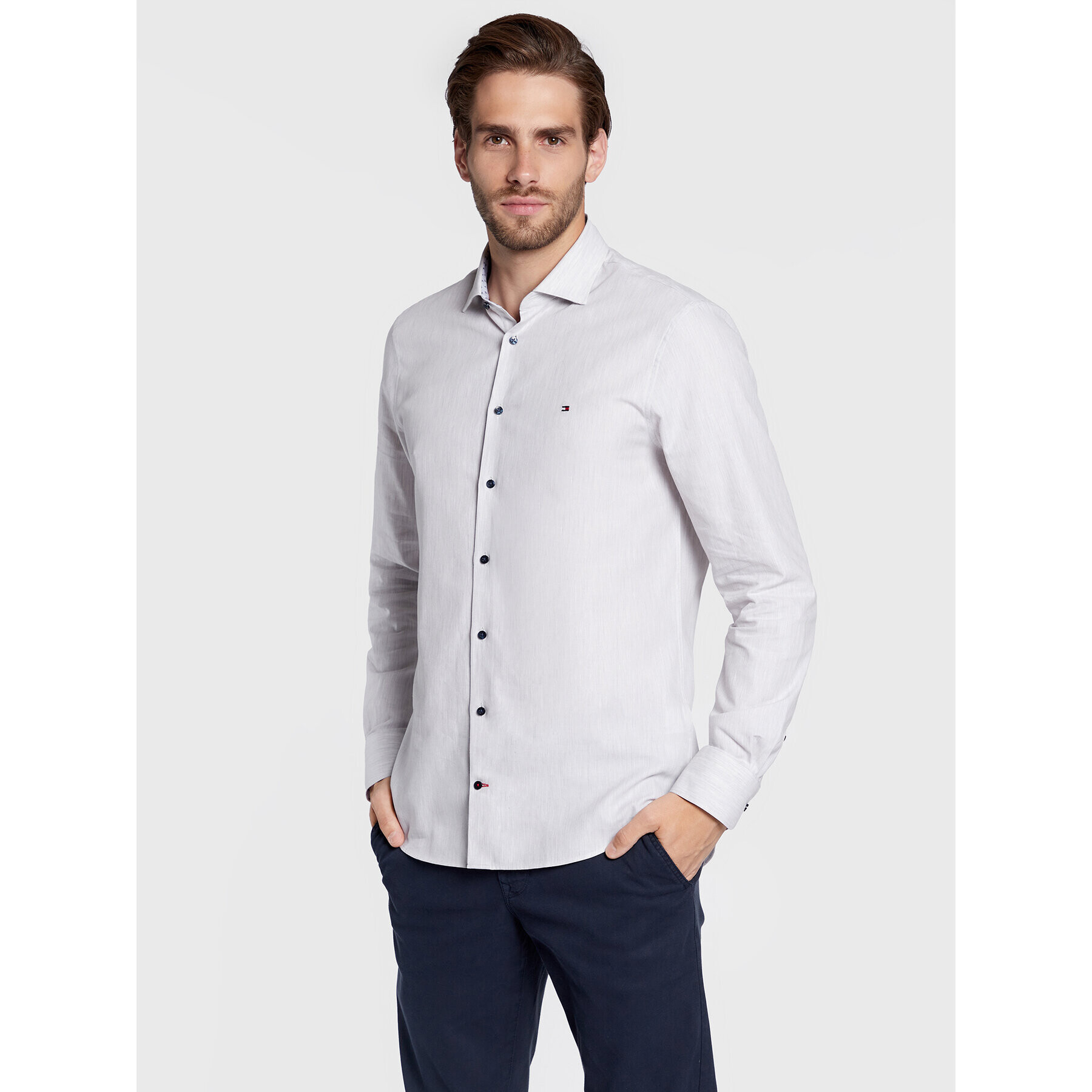 Tommy Hilfiger Ing Herringbone Solid MW0MW28512 Szürke Slim Fit - Pepit.hu