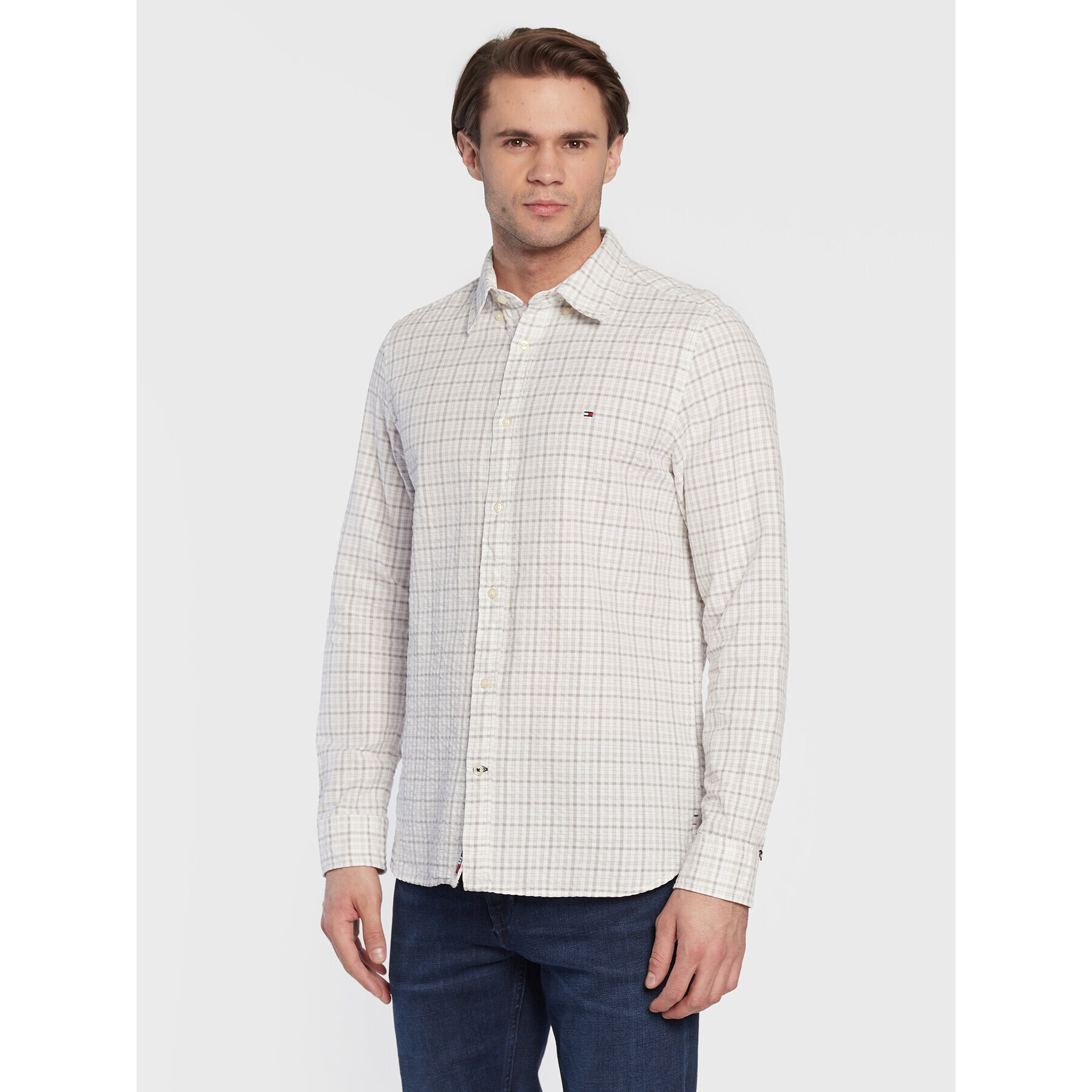 Tommy Hilfiger Ing Multi Gingham MW0MW28326 Bézs Slim Fit - Pepit.hu