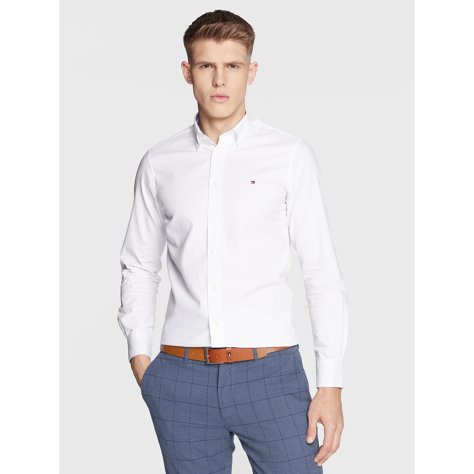 Tommy Hilfiger Ing Solid Oxford MW0MW29143 Fehér Regular Fit - Pepit.hu