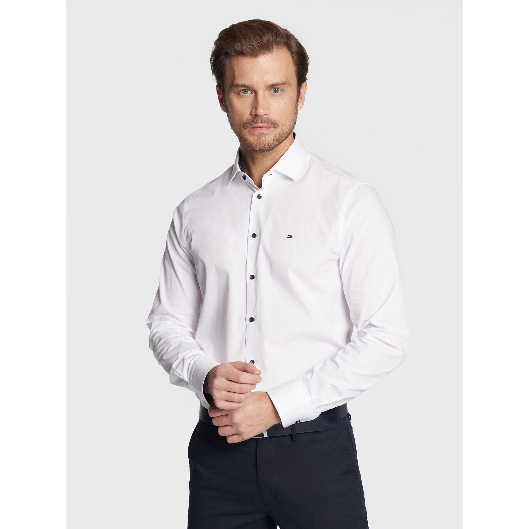 Tommy Hilfiger Ing Solid Poplin MW0MW28395 Fehér Slim Fit - Pepit.hu