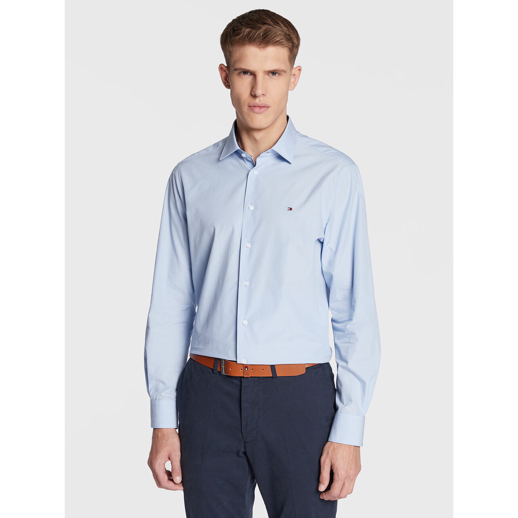 Tommy Hilfiger Ing Solid Poplin MW0MW28495 Kék Regular Fit - Pepit.hu