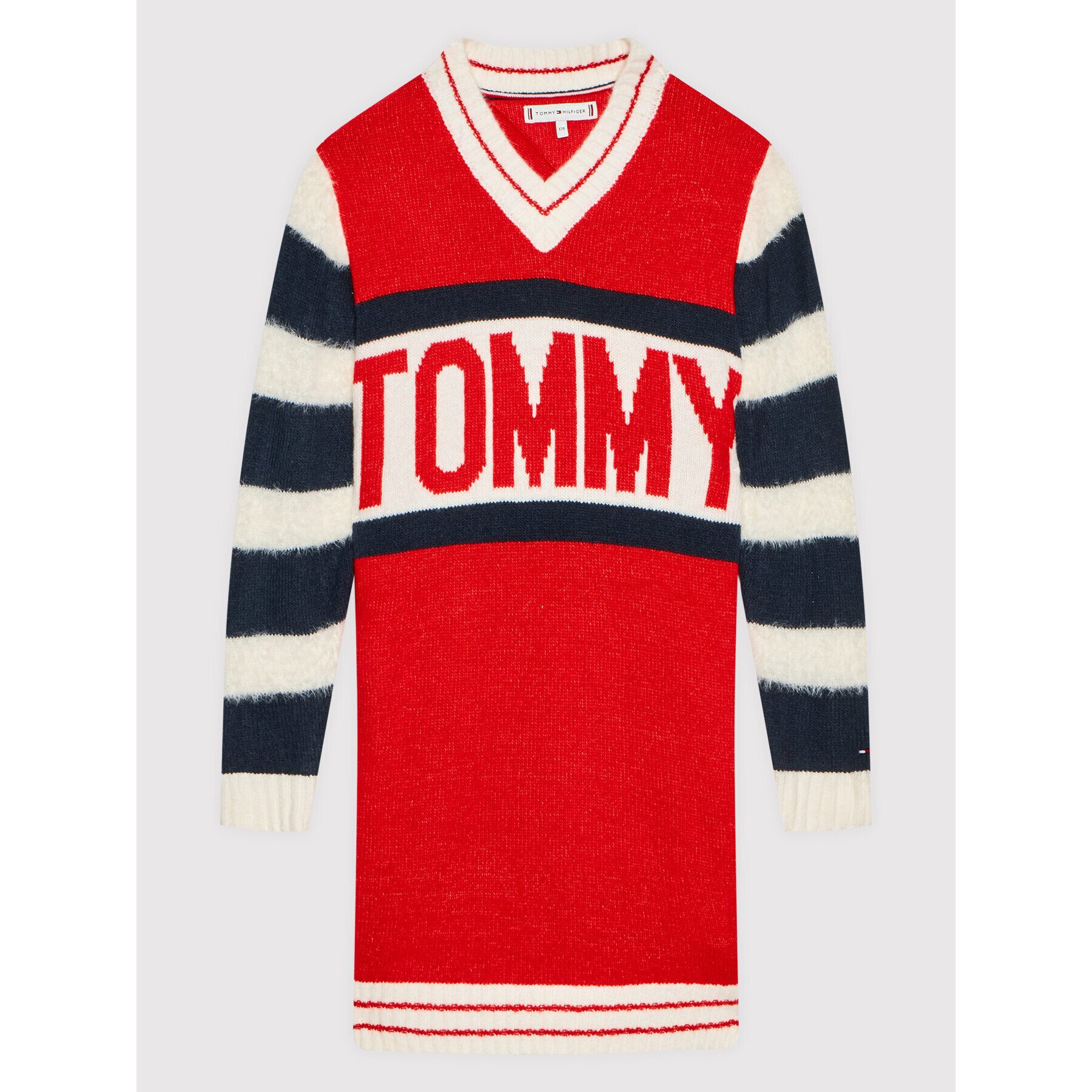 Tommy Hilfiger Kötött ruha Bold KG0KG06116 D Piros Regular Fit - Pepit.hu