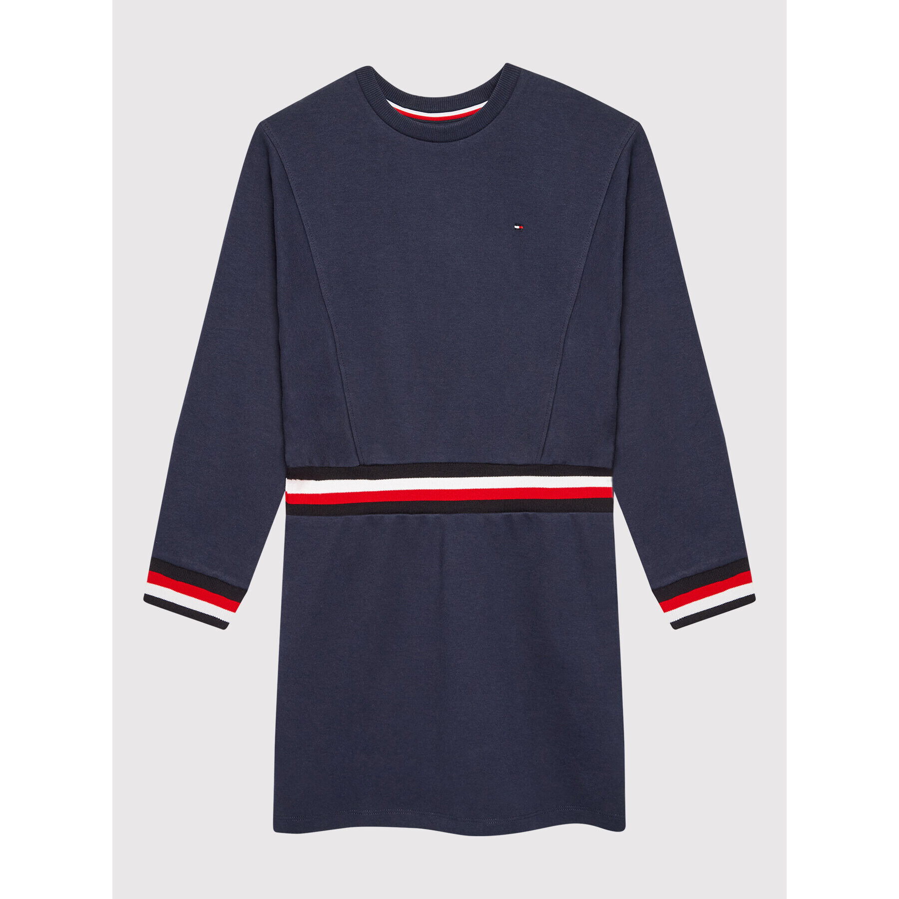 Tommy Hilfiger Kötött ruha Global Stripe KG0KG06215 D Sötétkék Regular Fit - Pepit.hu