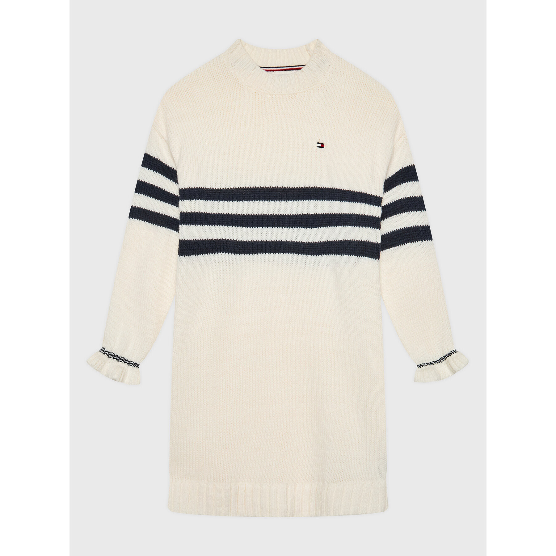 Tommy Hilfiger Kötött ruha Prep Stripe KG0KG06883 D Ekru Relaxed Fit - Pepit.hu