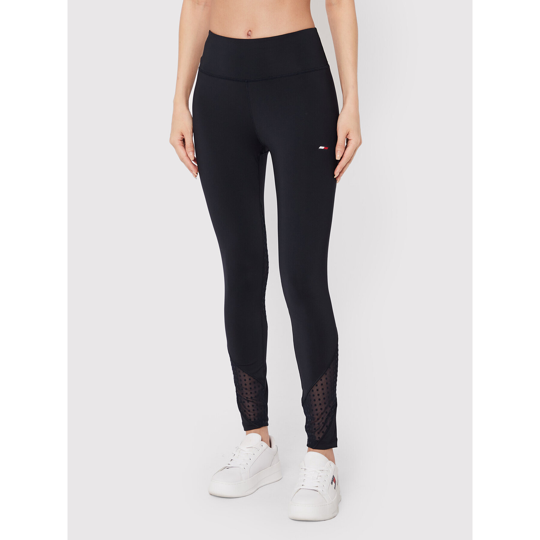 Tommy Hilfiger Leggings Flock Mesh Mix S10S101275 Sötétkék Slim Fit - Pepit.hu