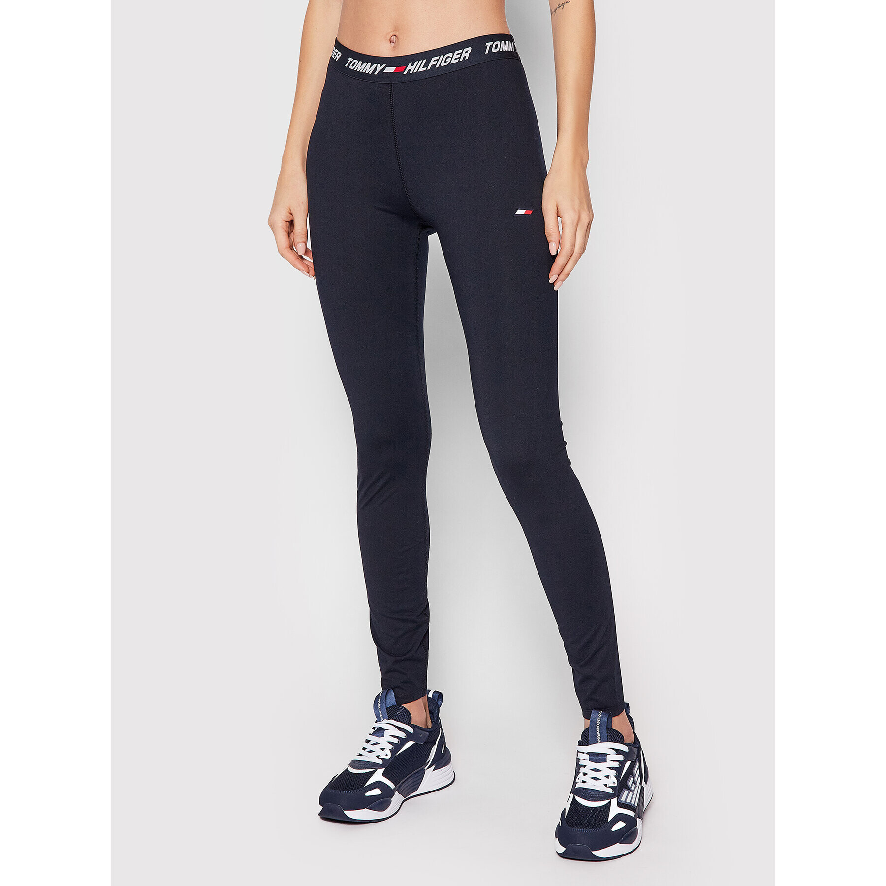 Tommy Hilfiger Leggings Rw Tape S10S101117 Sötétkék Slim Fit - Pepit.hu