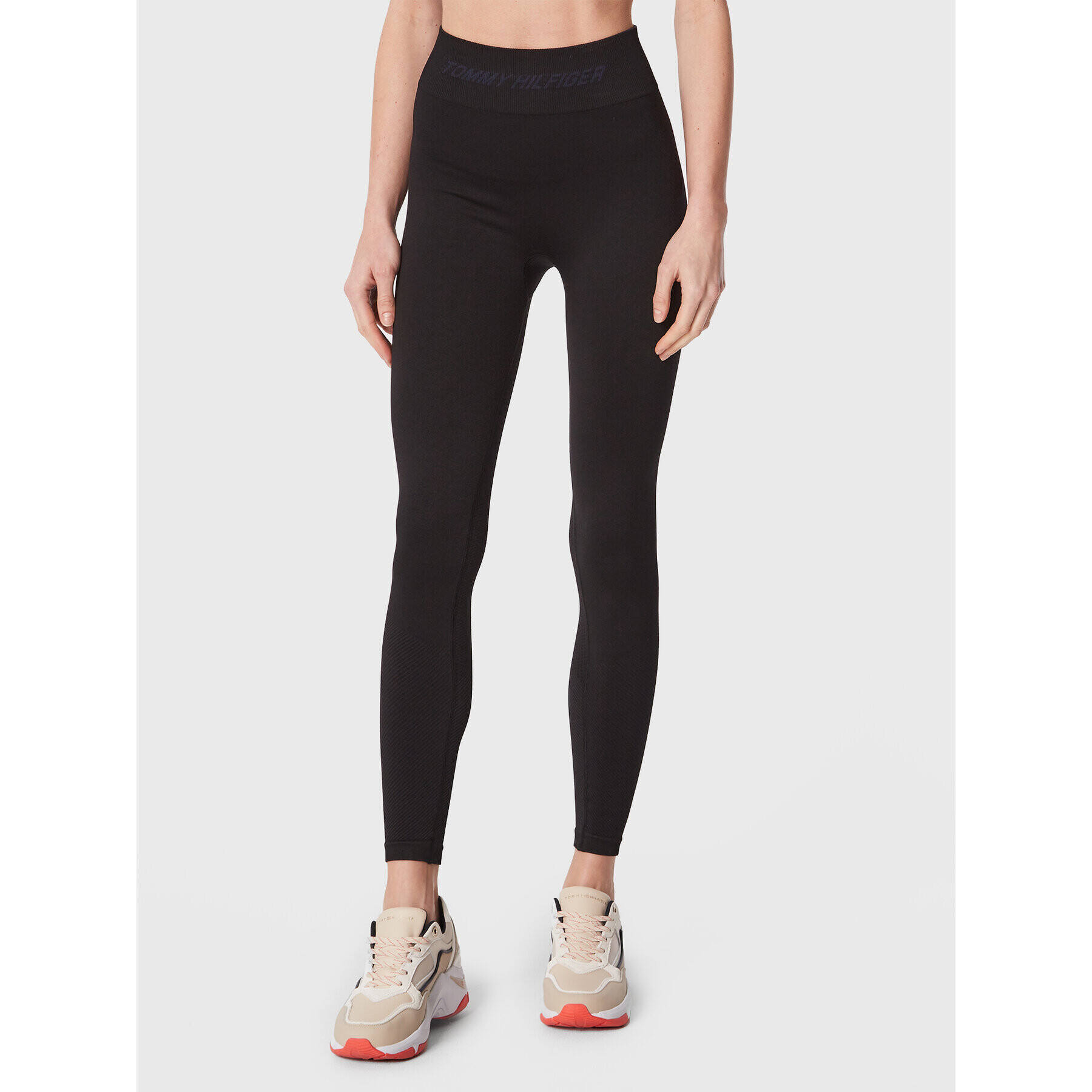 Tommy Hilfiger Leggings Shiny Seamless S10S101502 Fekete Slim Fit - Pepit.hu