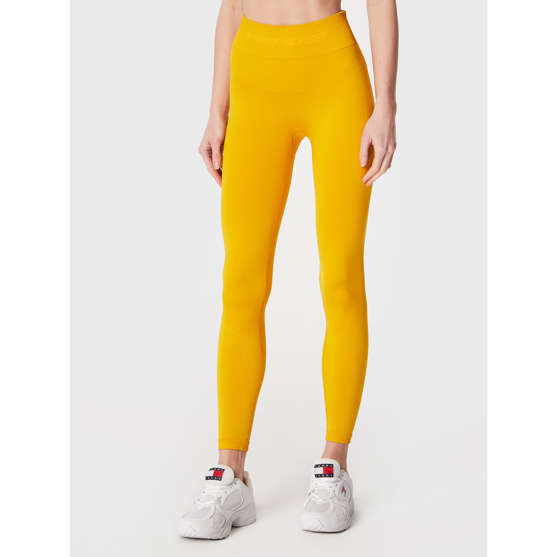 Tommy Hilfiger Leggings Shiny Seamless S10S101502 Sárga Slim Fit - Pepit.hu