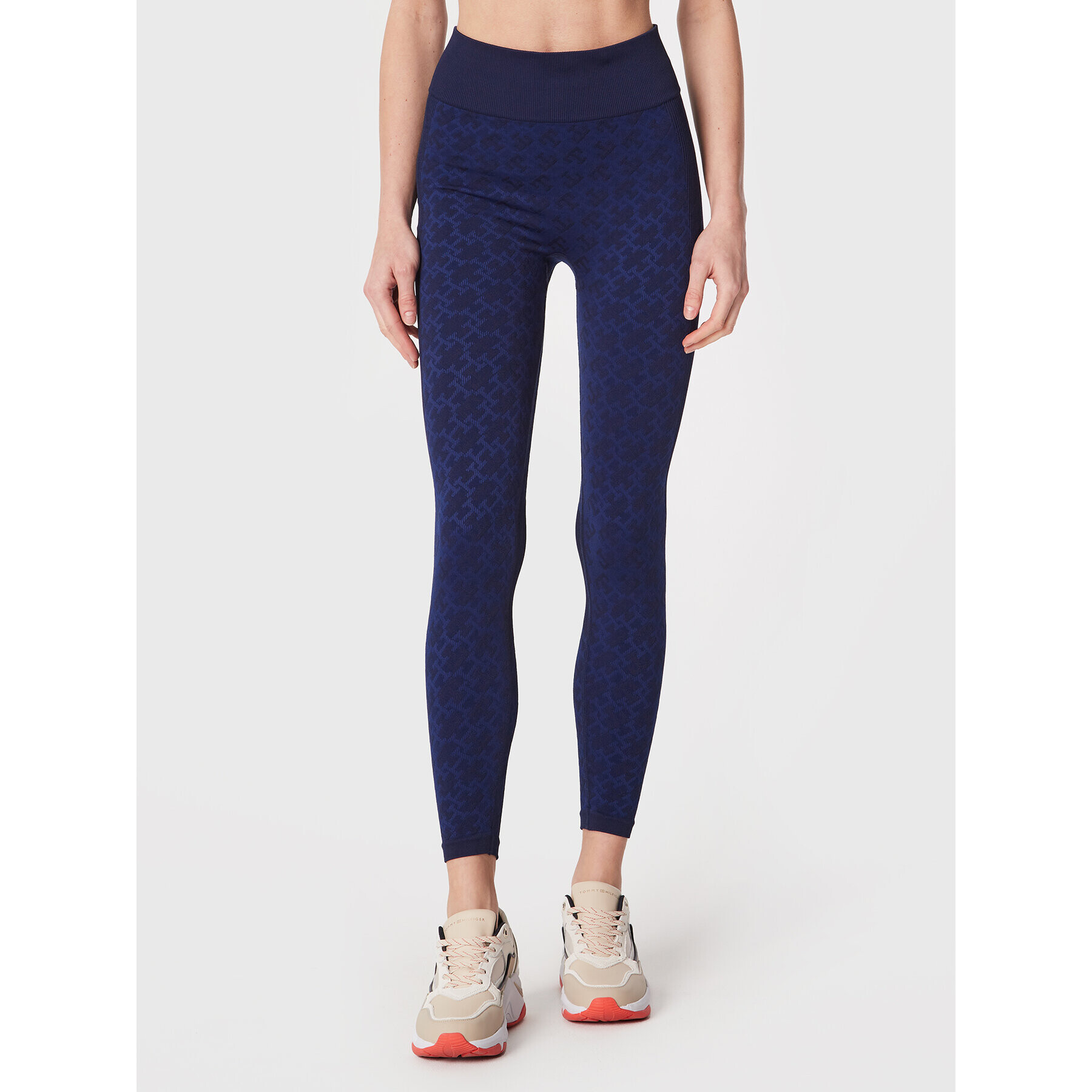 Tommy Hilfiger Leggings Th Monogram Seamless S10S101596 Sötétkék Slim Fit - Pepit.hu